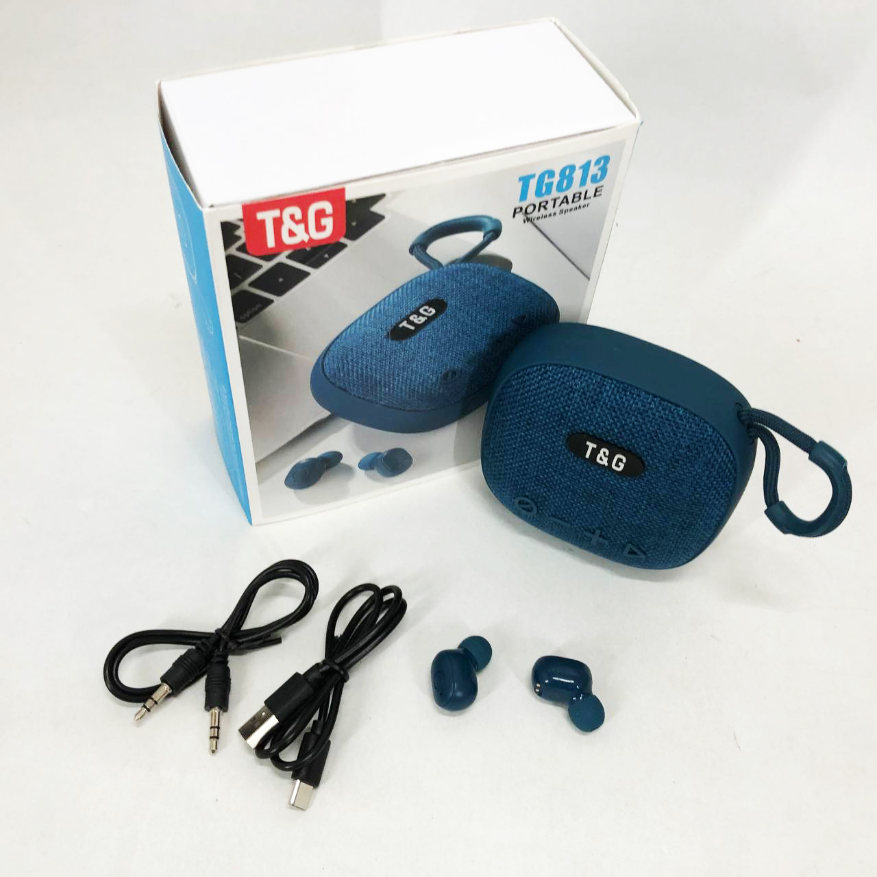 Колонка-Bluetooth с наушниками TG813. Цвет: синий
