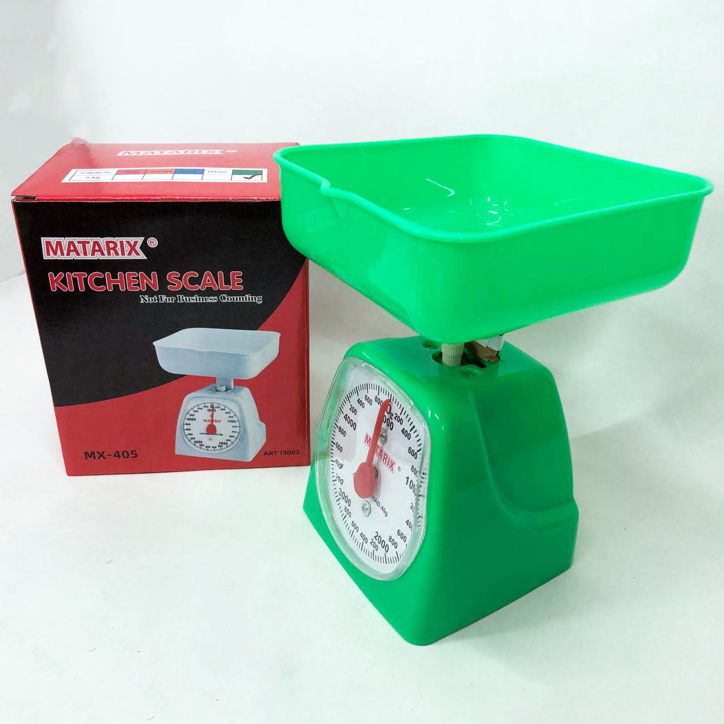 Весы кухонные механические MATARIX MX-405 5 кг, весы для взвешивания продуктов. Цвет: зеленый