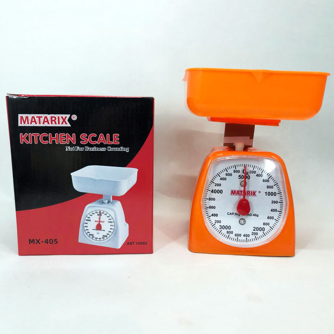 Весы кухонные механические MATARIX MX-405 5 кг, Весы для кухни для продуктов. Цвет: оранжевый
