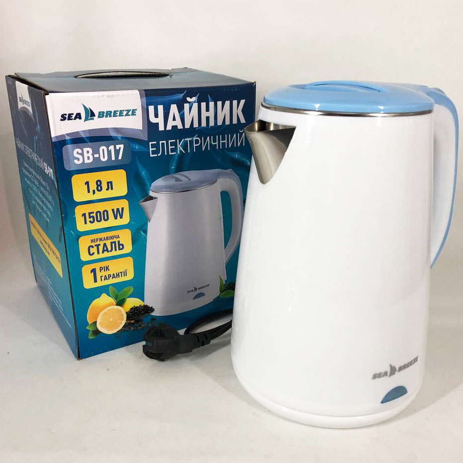 Электрочайник SeaBreeze SB-017 1.8 Л 1500 Вт стильный электрический чайник, чайник електро