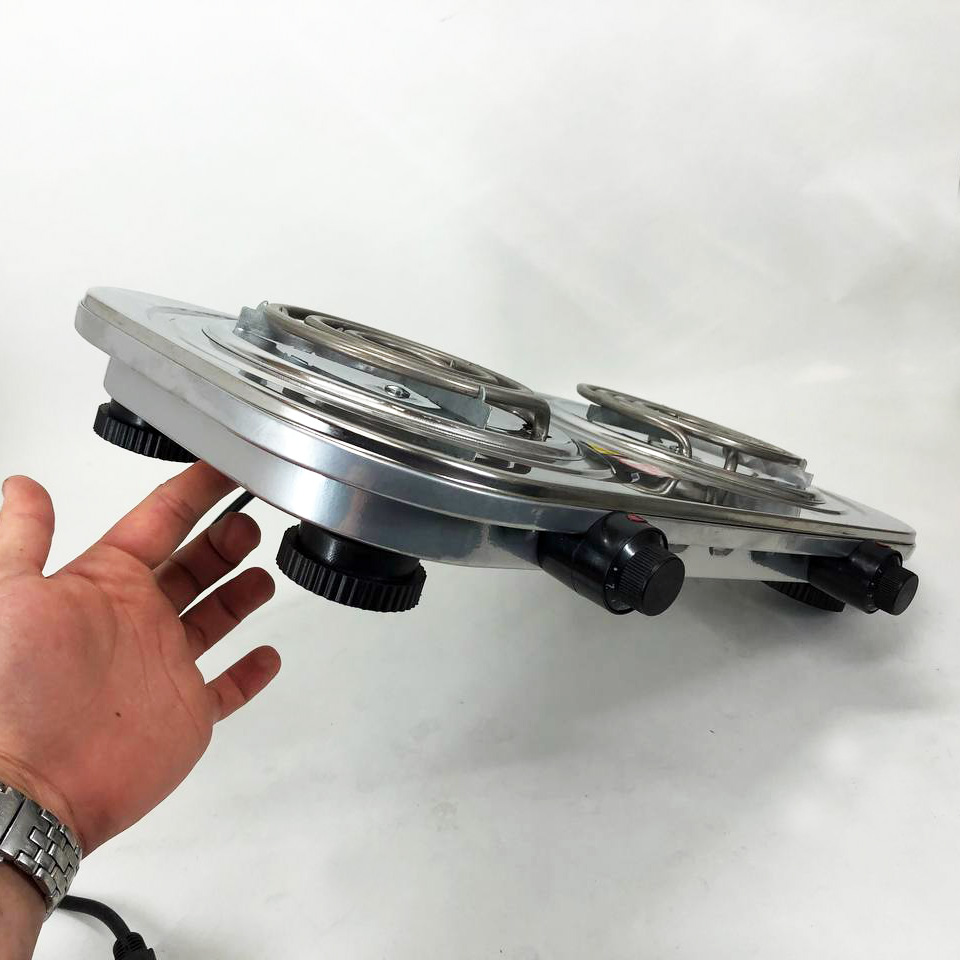 Электрическая плита Rainberg RB-008 на 2 поверхности спиральная + 2 регулятора 3500 Вт