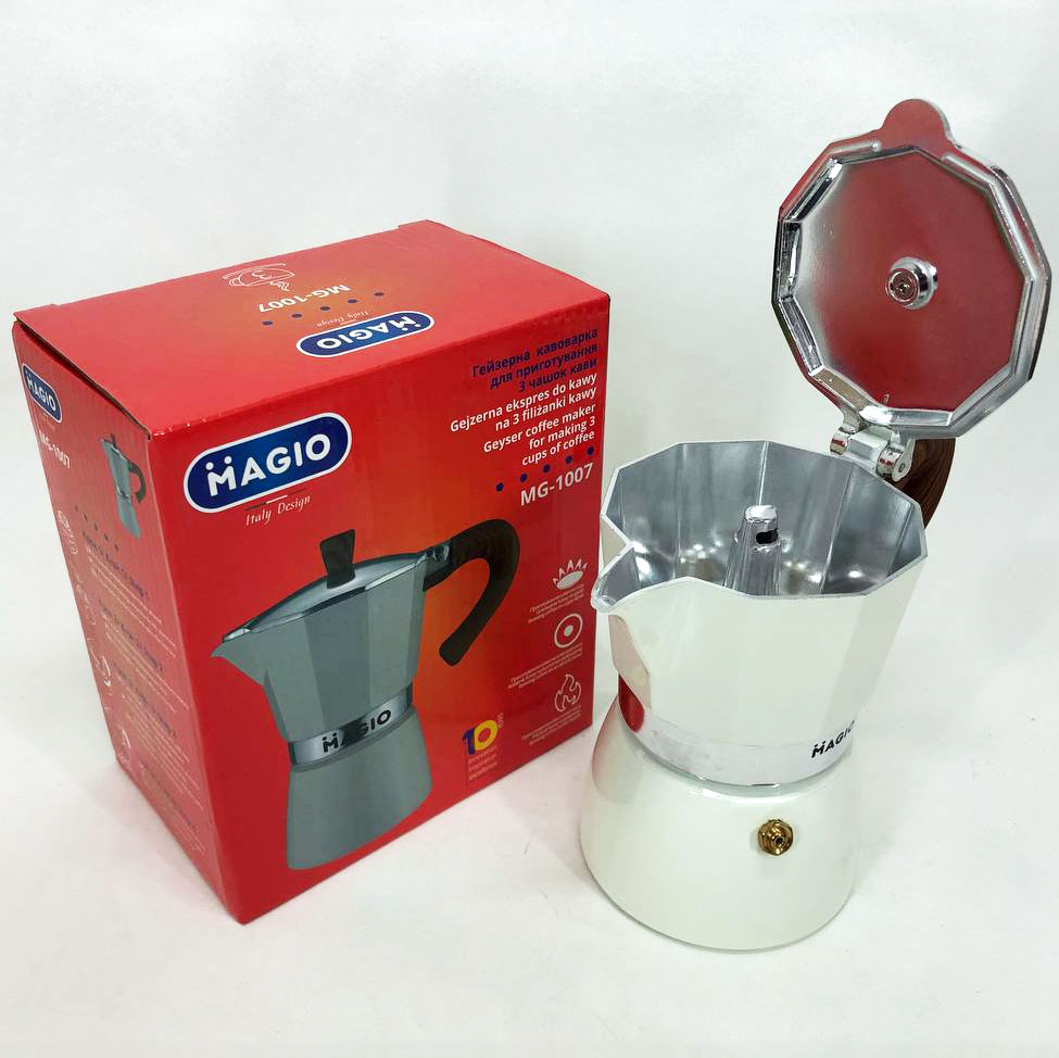 Гейзерная кофеварка Magio MG-1007 150 мл, гейзерная кофеварка из нержавейки, кофеварка для дома