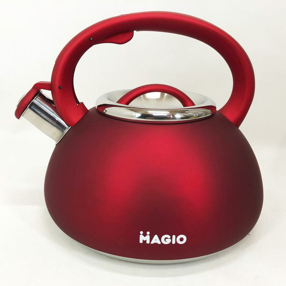 Чайник Magio MG-1193 3 л со свистком, маленький чайник для газовой плиты, металлический чайник