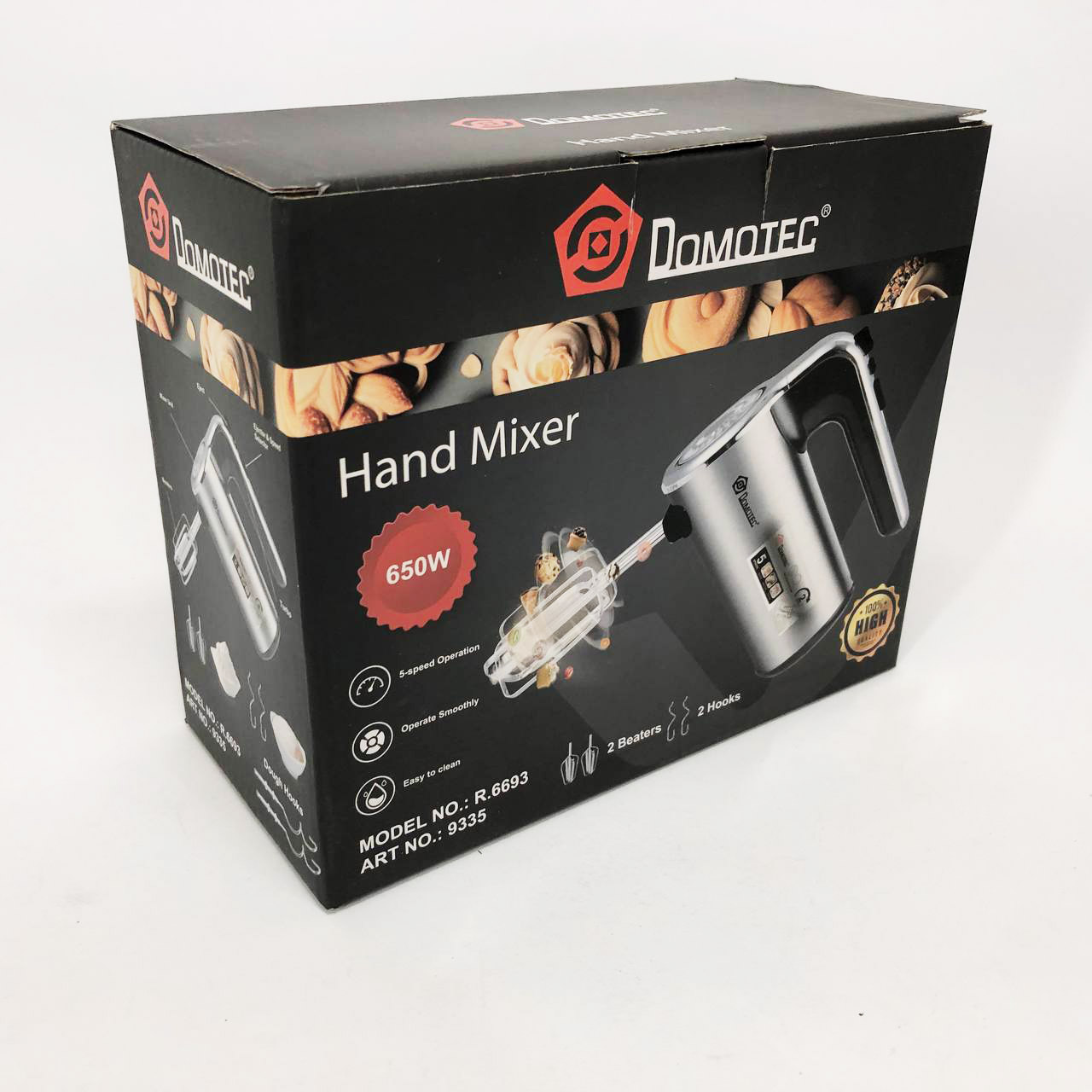 Миксер кухонный DOMOTEC R 6693 ручной универсальный 5 скоростей 650W