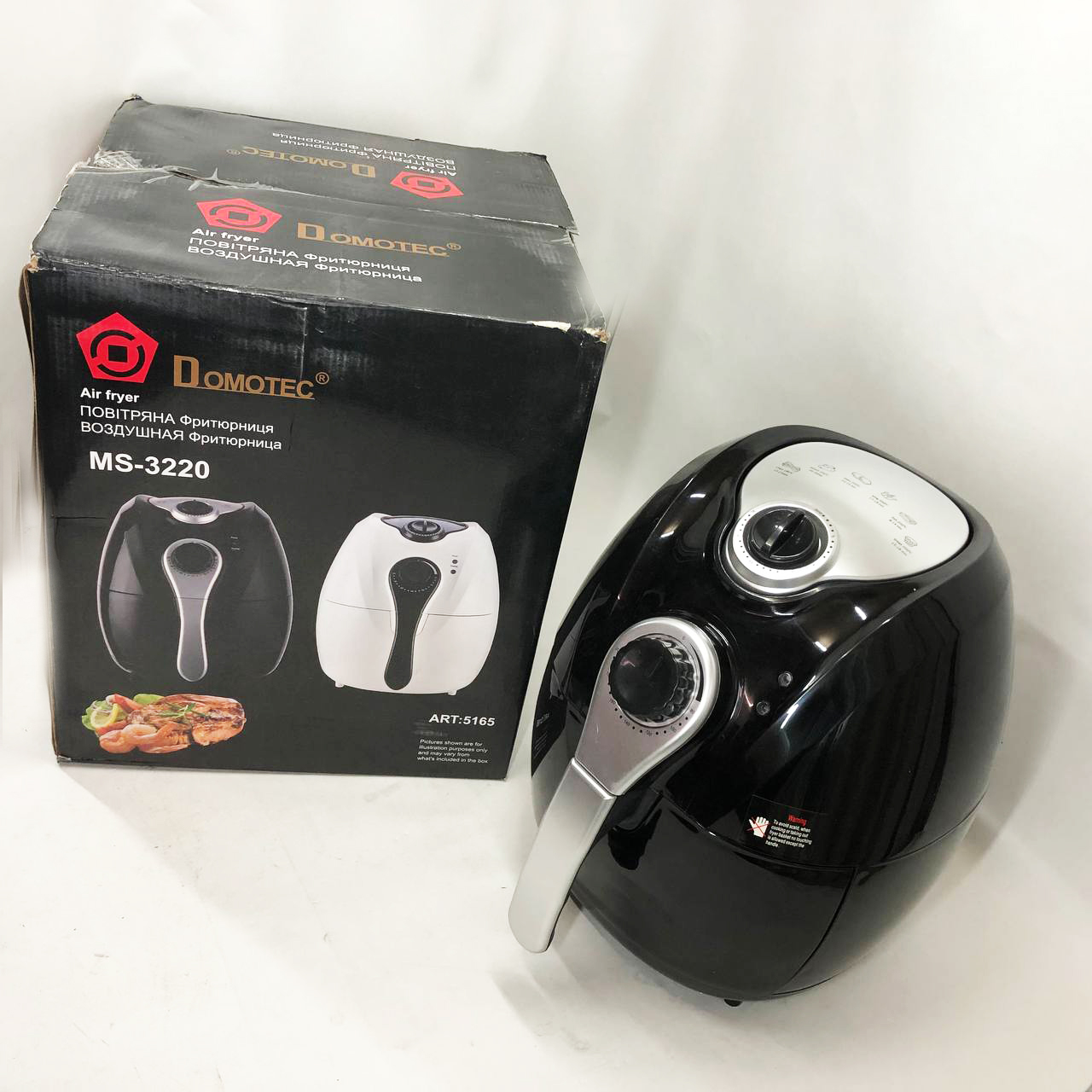Аэрофритюрница Мультипечь Аэрогриль Domotec MS-3220 1300 Вт 4,5 л Безмасляная с Таймером. Цвет: черный