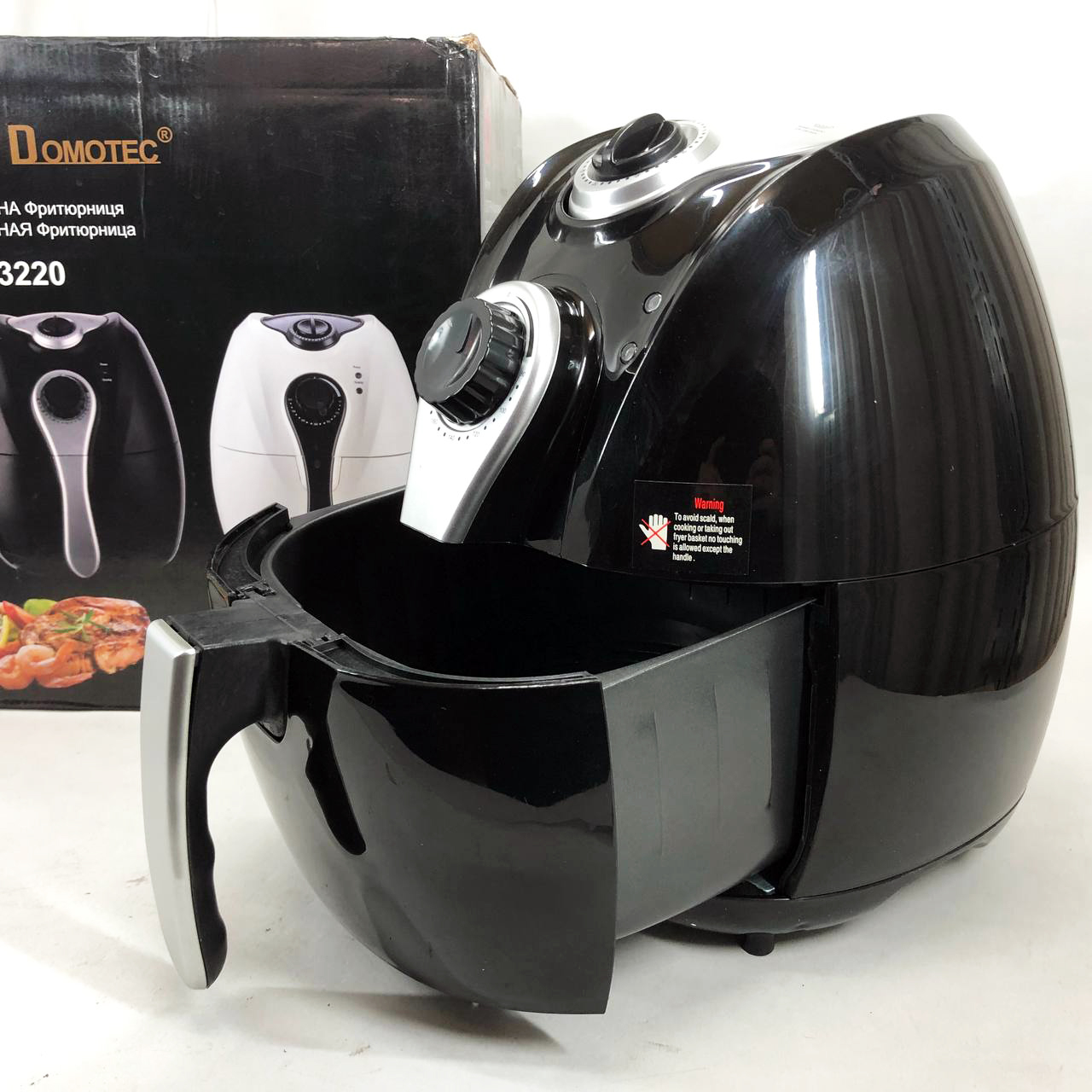 Аэрофритюрница Мультипечь Аэрогриль Domotec MS-3220 1300 Вт 4,5 л Безмасляная с Таймером. Цвет: черный