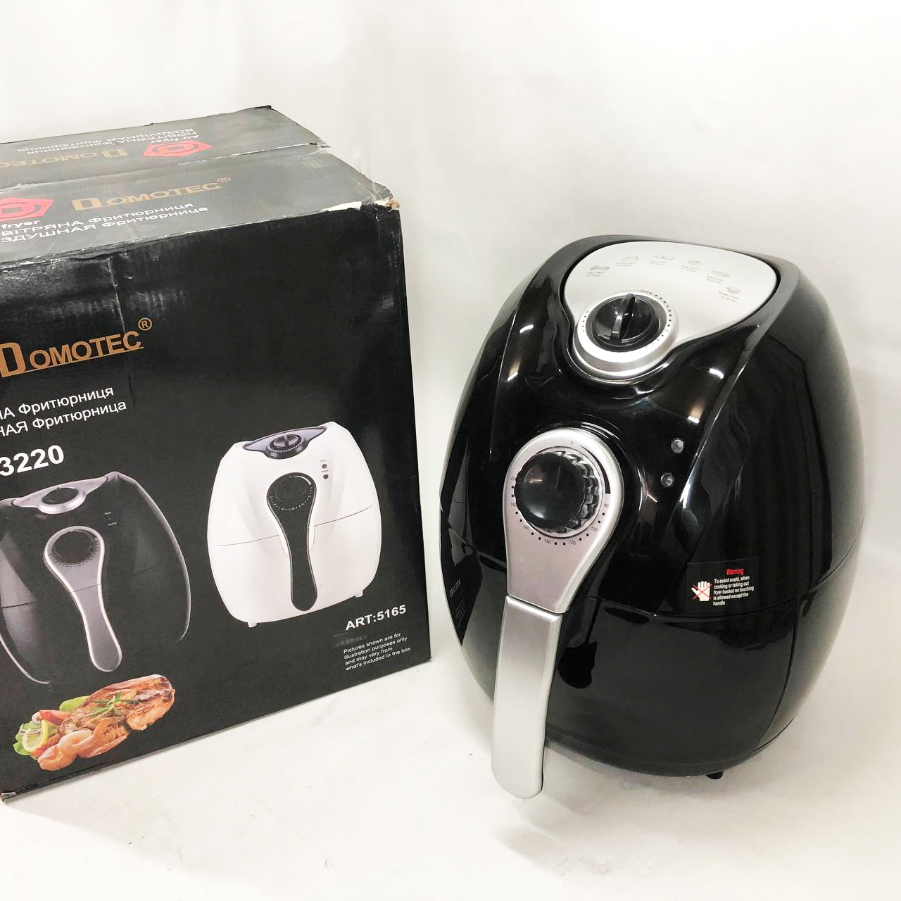 Аэрофритюрница Мультипечь Аэрогриль Domotec MS-3220 1300 Вт 4,5 л Безмасляная с Таймером. Цвет: черный