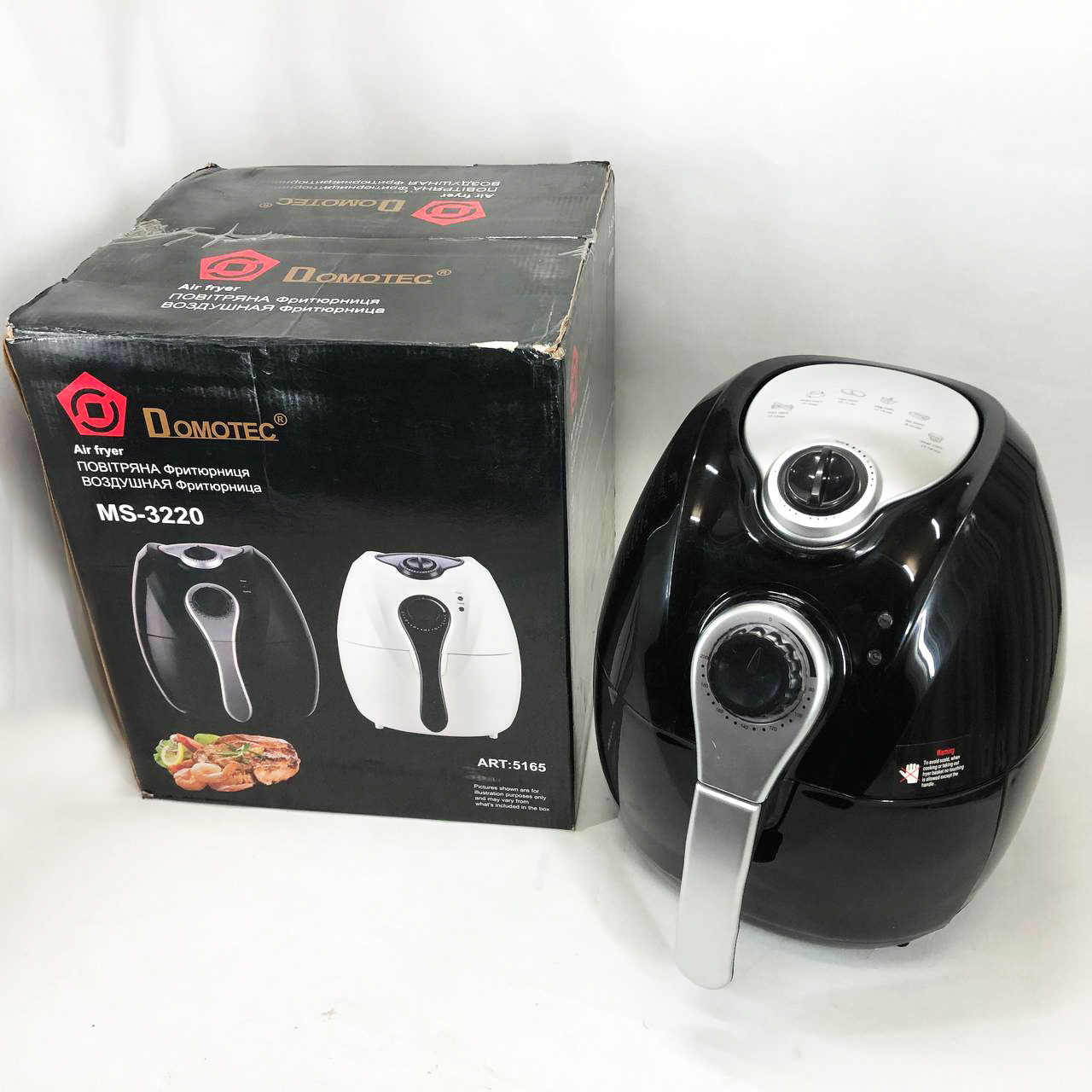 Аэрофритюрница Мультипечь Аэрогриль Domotec MS-3220 1300 Вт 4,5 л Безмасляная с Таймером. Цвет: черный