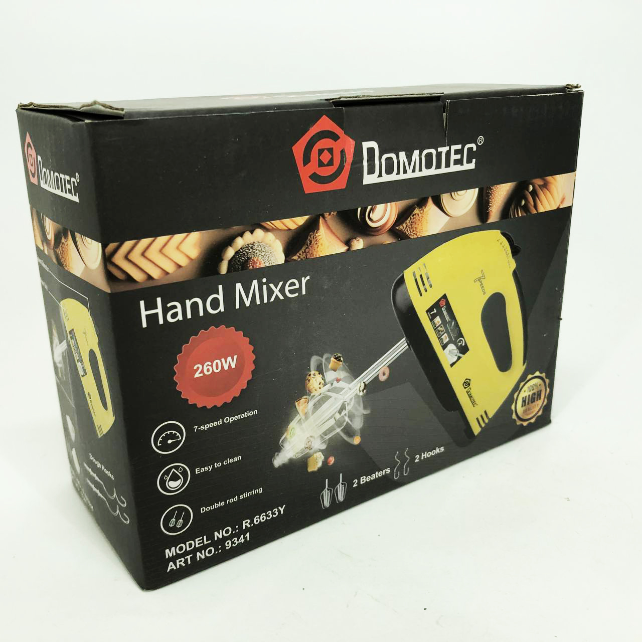 Миксер DOMOTEC R6633Y, Миксер для приготовления крема, Миксер удобный ручной, Миксер блендер ручной