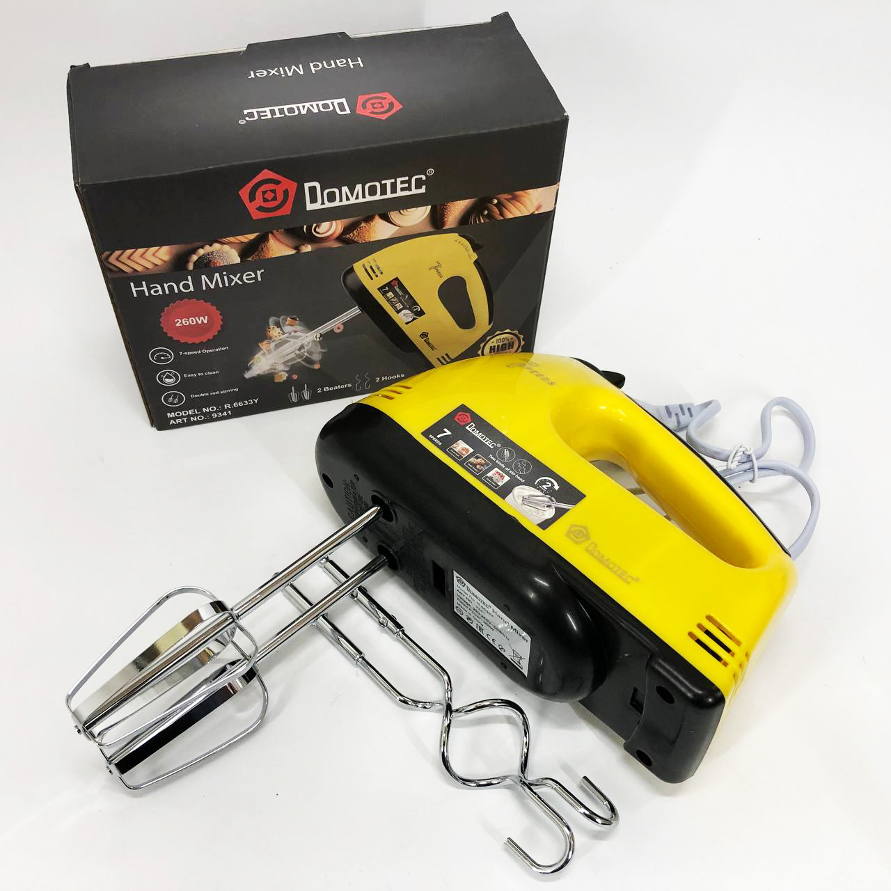 Миксер DOMOTEC R6633Y, Миксер для приготовления крема, Миксер удобный ручной, Миксер блендер ручной