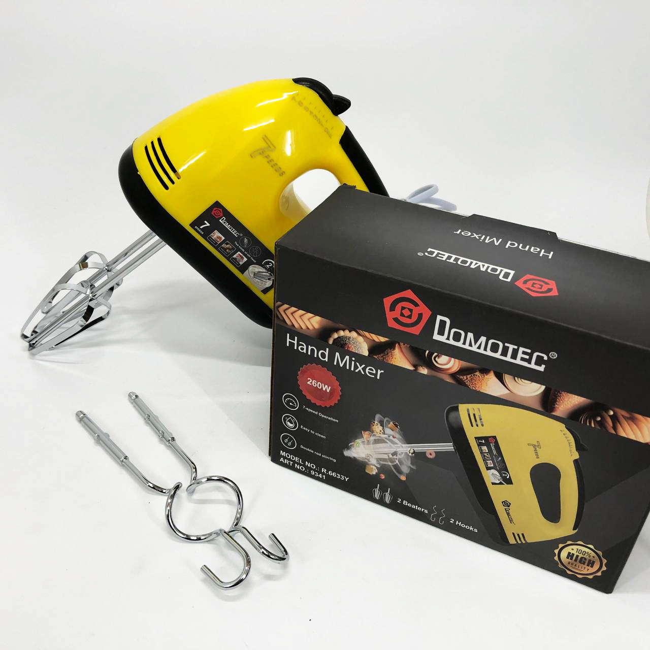 Миксер DOMOTEC R6633Y, Миксер для приготовления крема, Миксер удобный ручной, Миксер блендер ручной