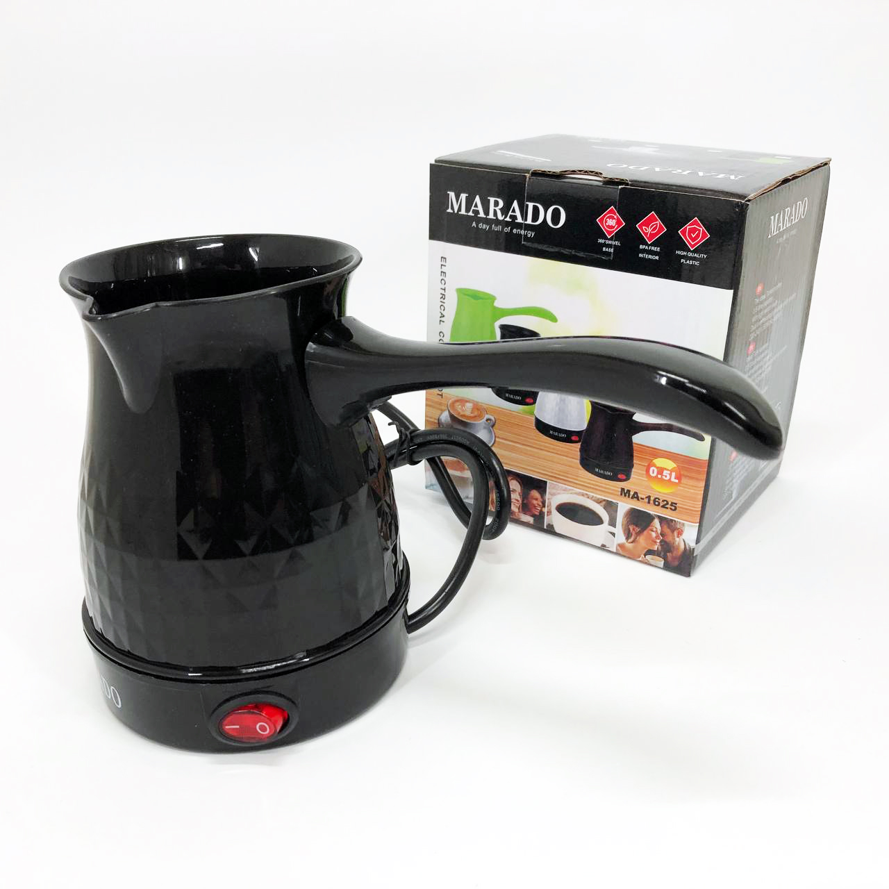 Электрическая турка для кофе Marado MA-1625, Турка для заварного кофе для приготовлени кофе. Цвет: черный
