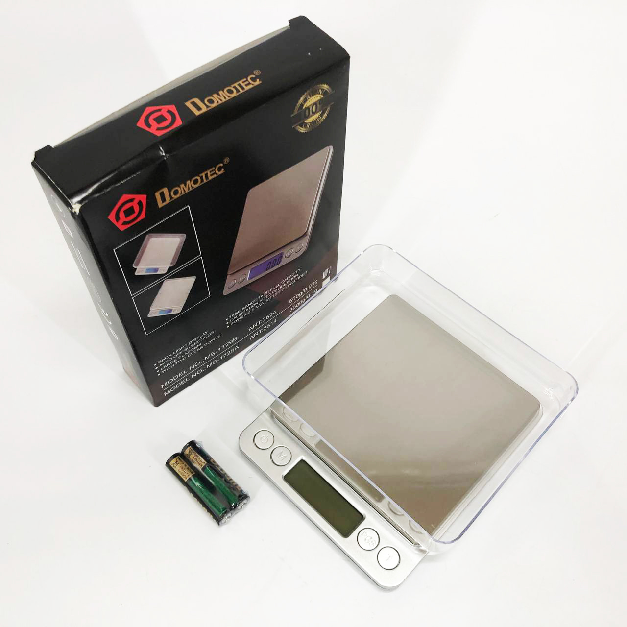 Весы ювелирные Domotec MS-1729B электронные с 2-мя чашами 0,01-500 гр, Карманные весы для золота