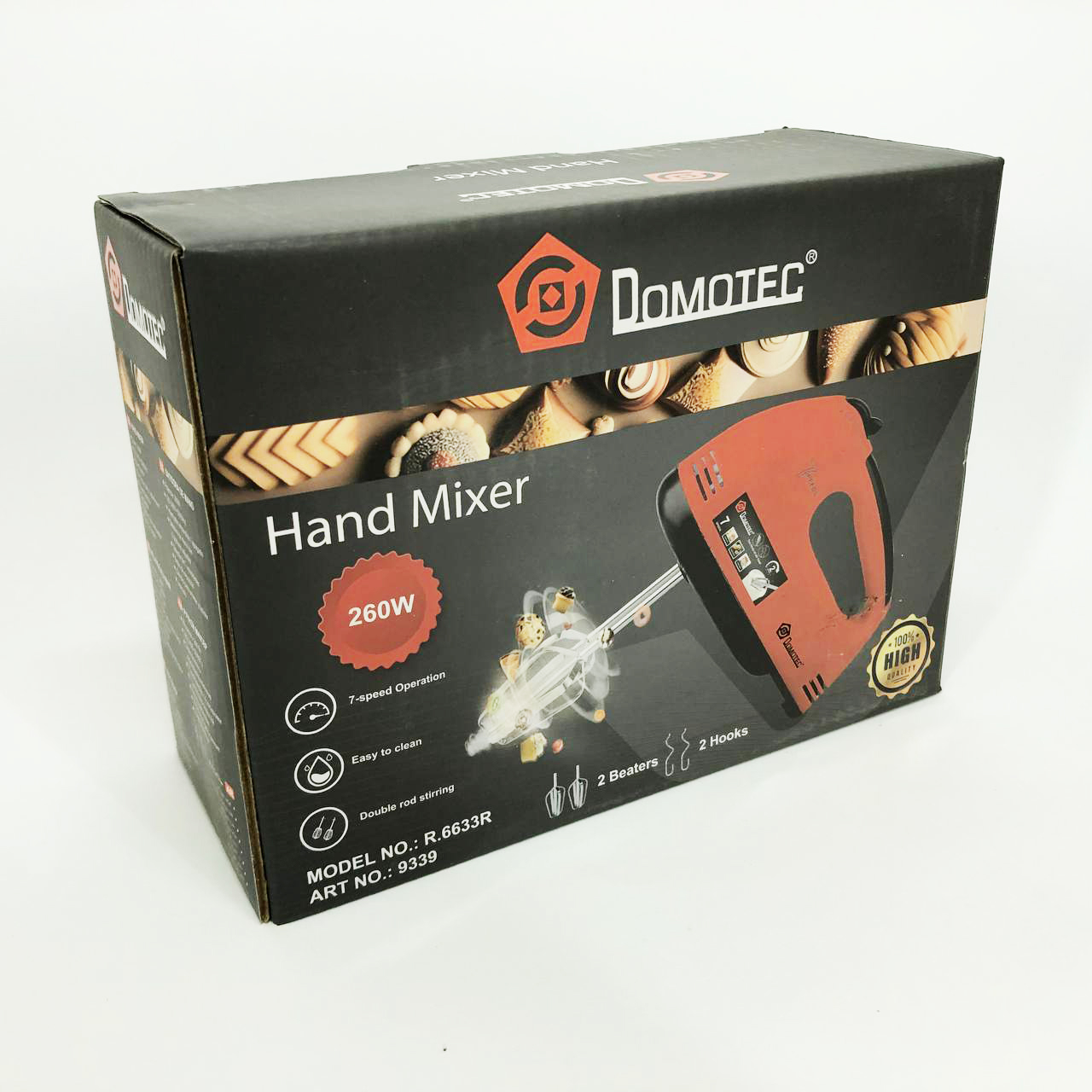 Миксер DOMOTEC R6633R 260 Вт, Кухонный ручной миксер хороший, Миксер для приготовления крема
