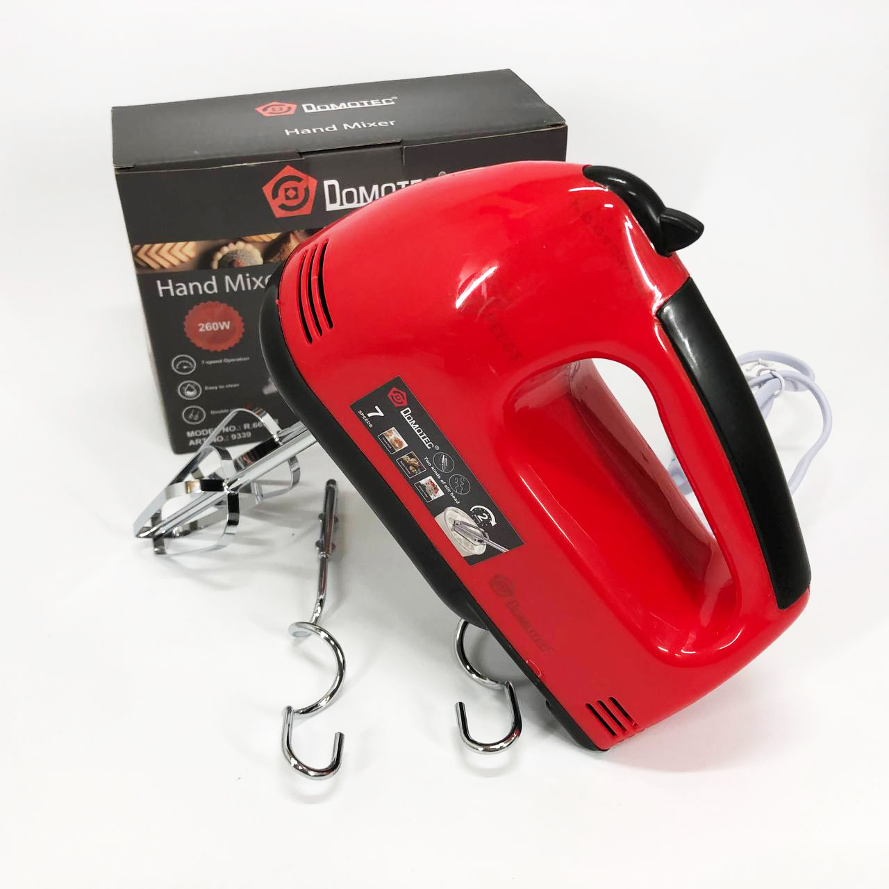 Миксер DOMOTEC R6633R 260 Вт, Кухонный ручной миксер хороший, Миксер для приготовления крема
