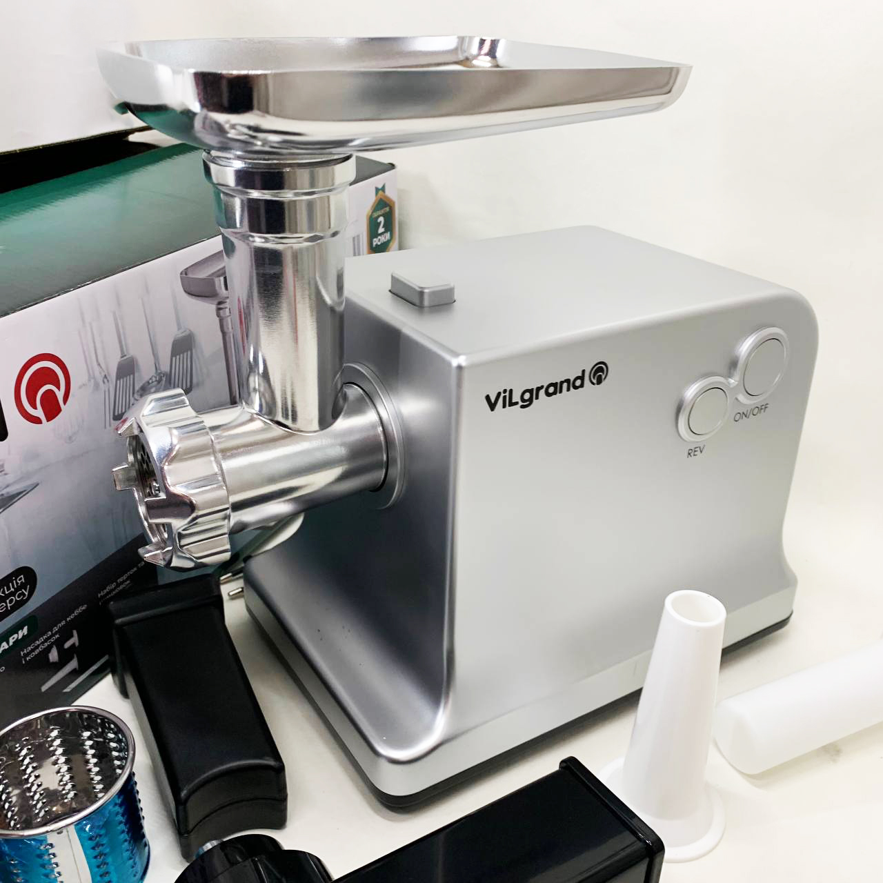 Мясорубка VILgrand V221-PMG. Цвет: серебряный