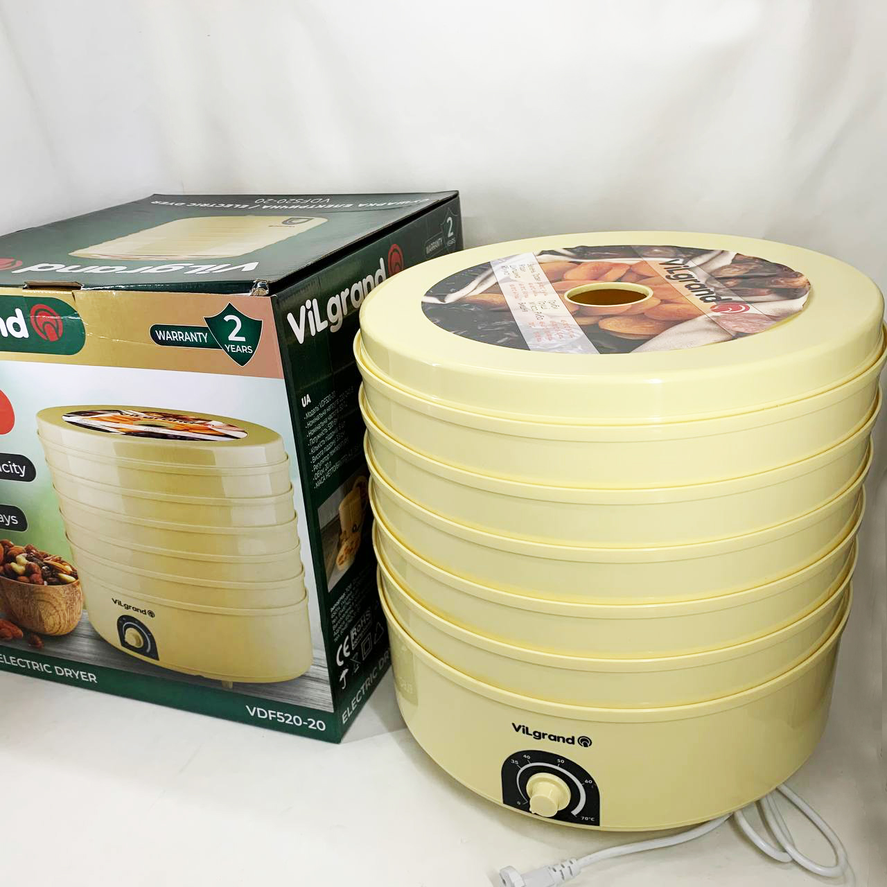 Сушилка для овощей и фруктов VILGRAND VDF520-20