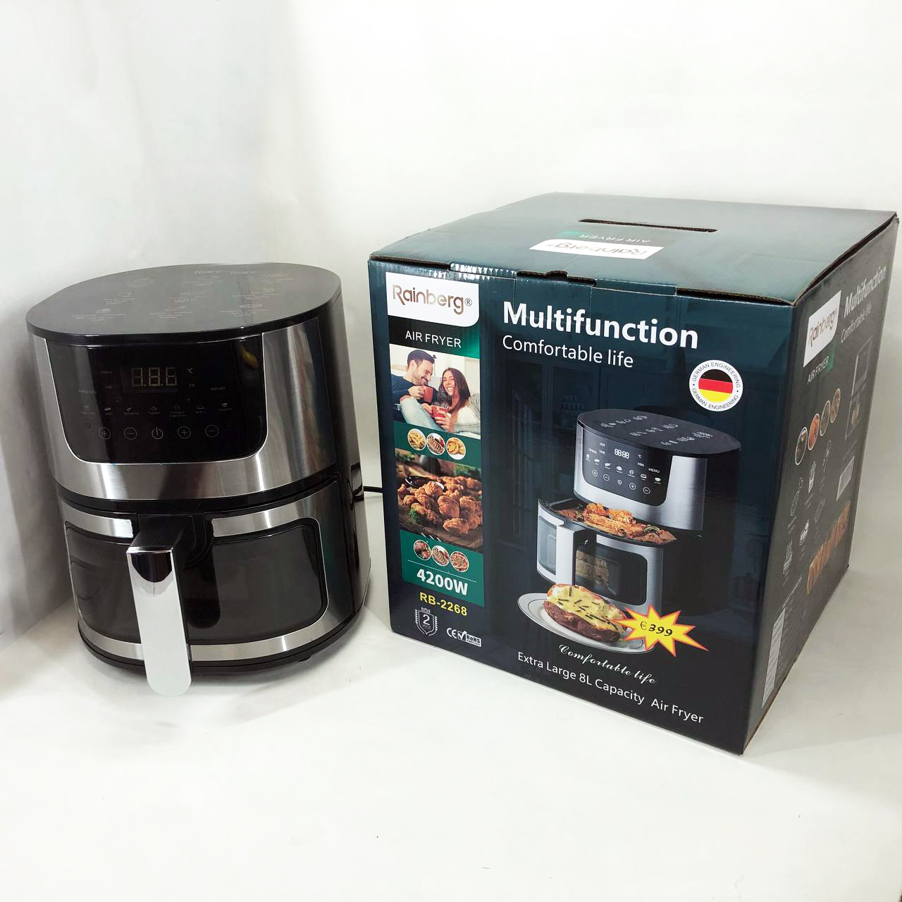 Аэрогриль Rainberg RB-2268 4200W аэрофритюрница безмасляная без масла с регулировкой температуры 8 л