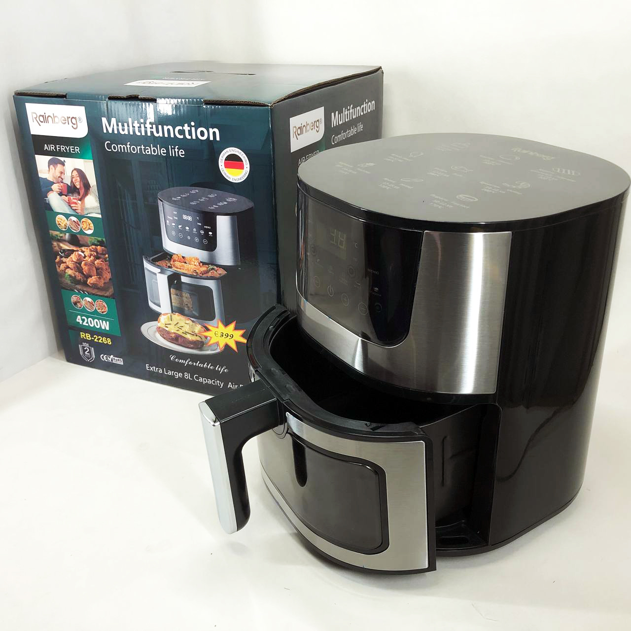 Аэрогриль Rainberg RB-2268 4200W аэрофритюрница безмасляная без масла с регулировкой температуры 8 л