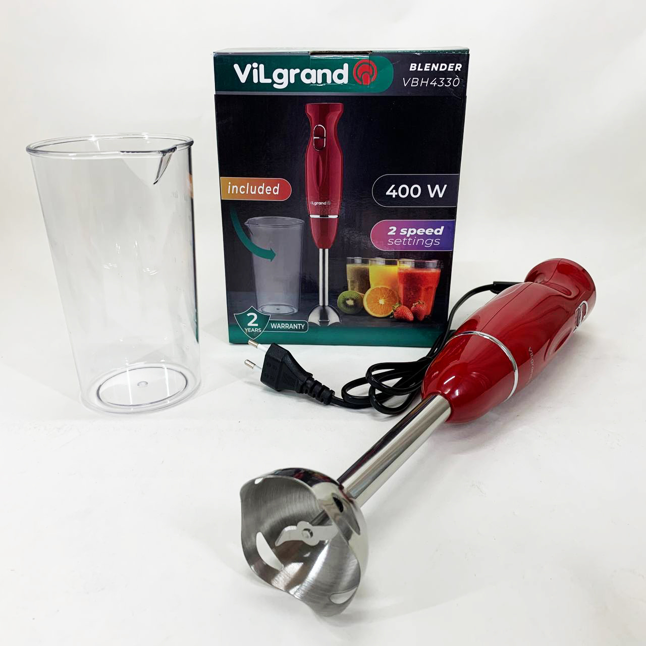 Блендер ViLgrand VBH4330. Цвет: красный