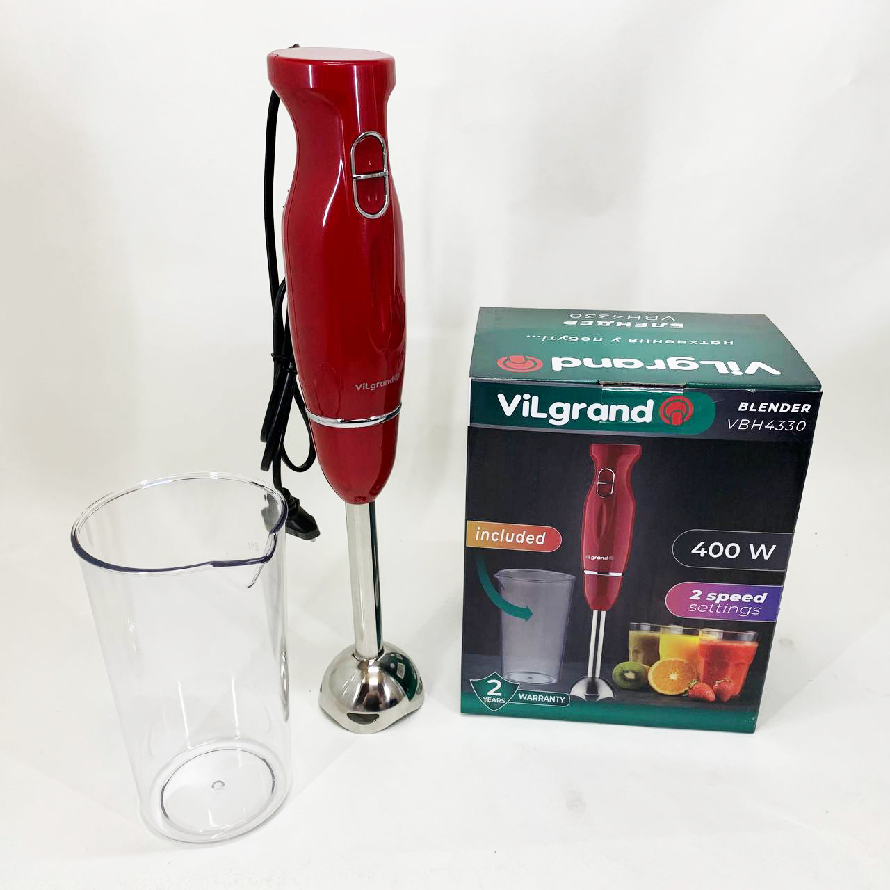 Блендер ViLgrand VBH4330. Цвет: красный