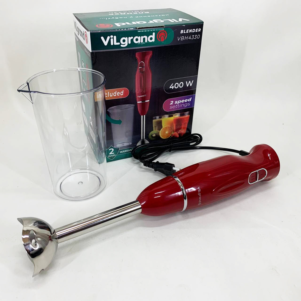 Блендер ViLgrand VBH4330. Цвет: красный