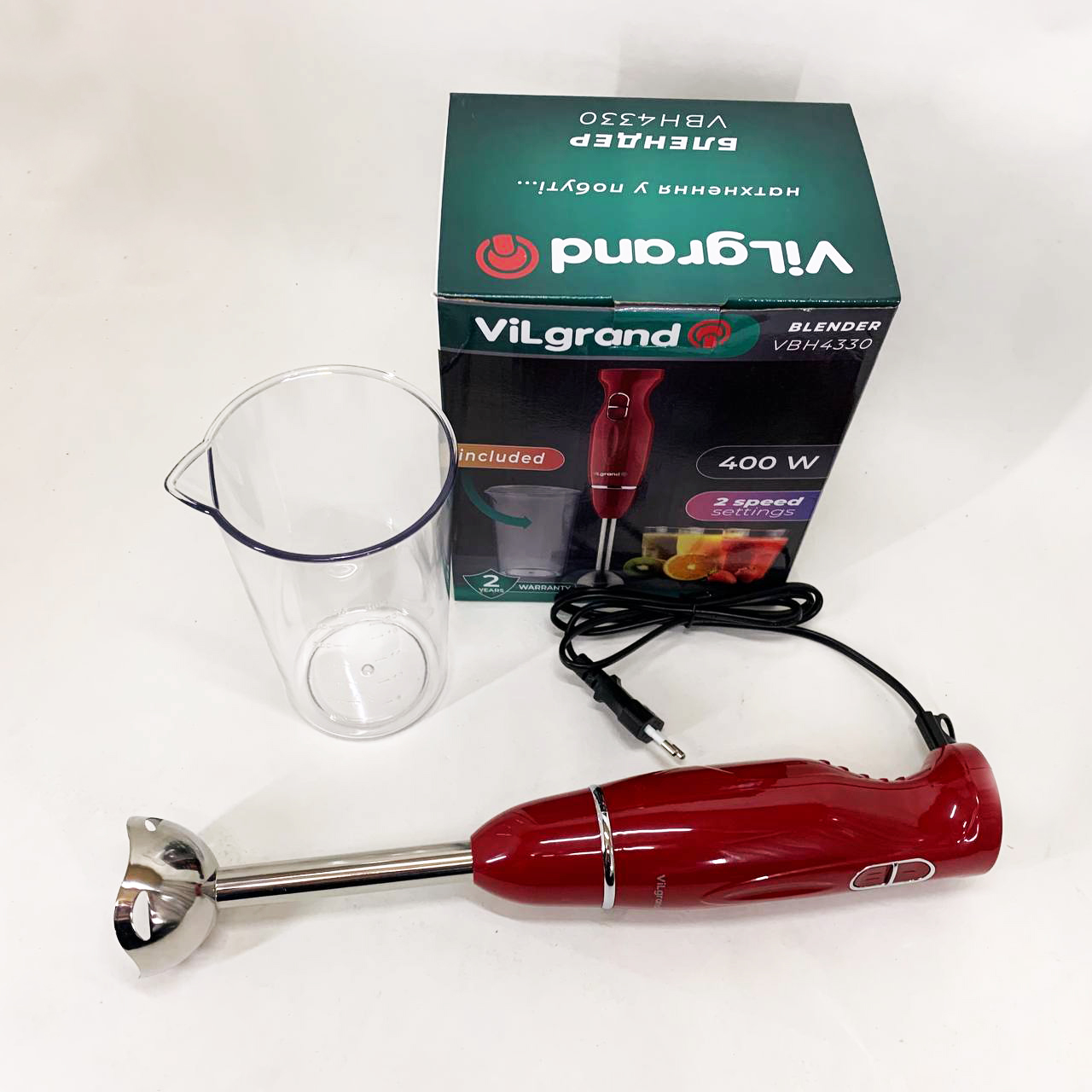 Блендер ViLgrand VBH4330. Цвет: красный