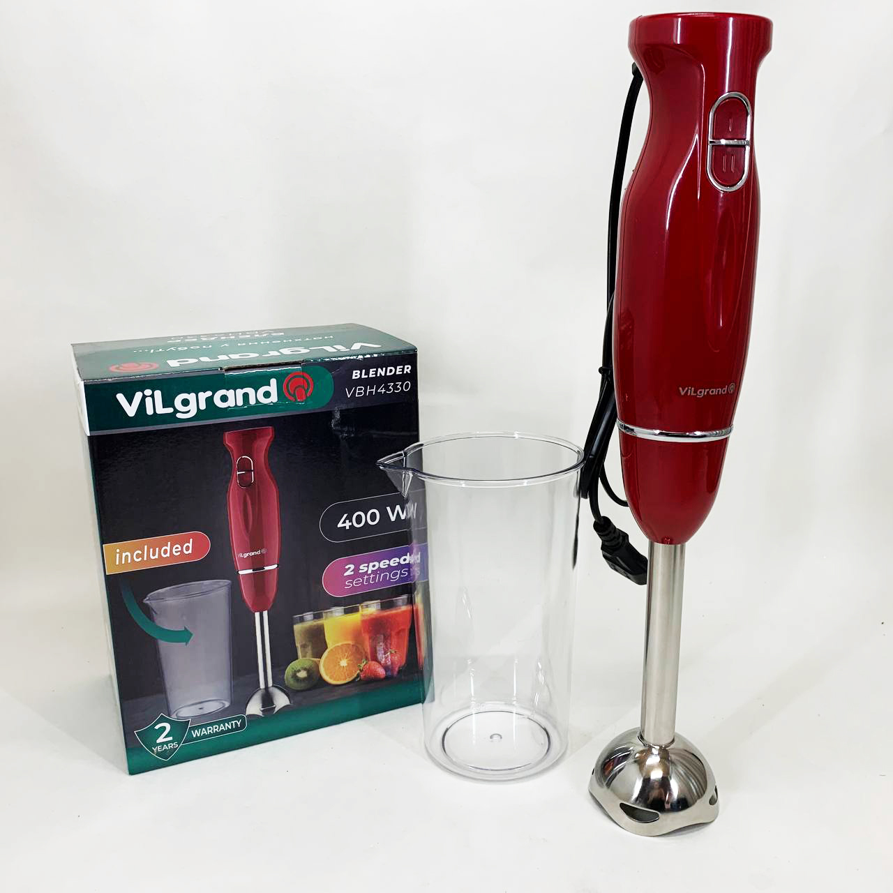 Блендер ViLgrand VBH4330. Цвет: красный