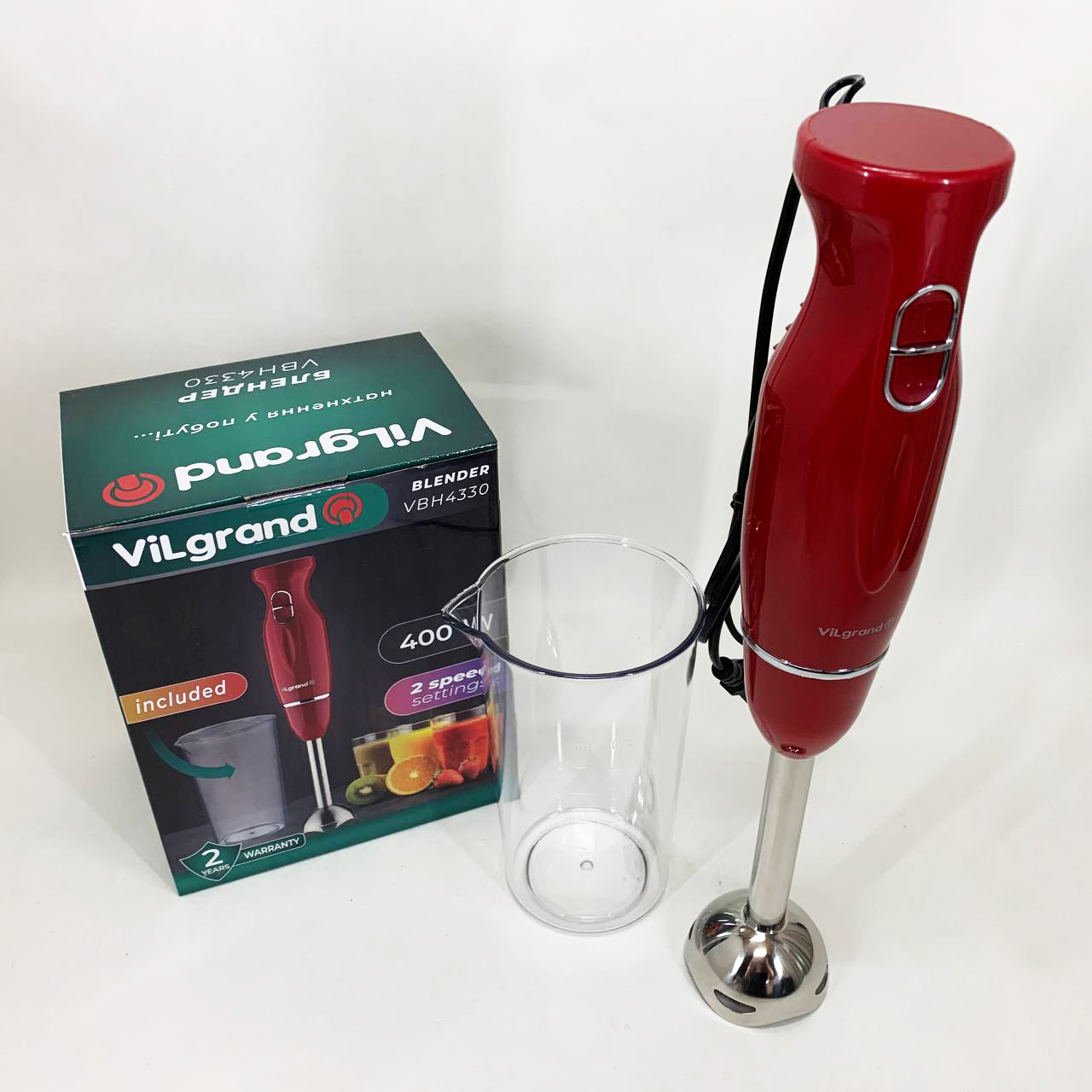 Блендер ViLgrand VBH4330. Цвет: красный