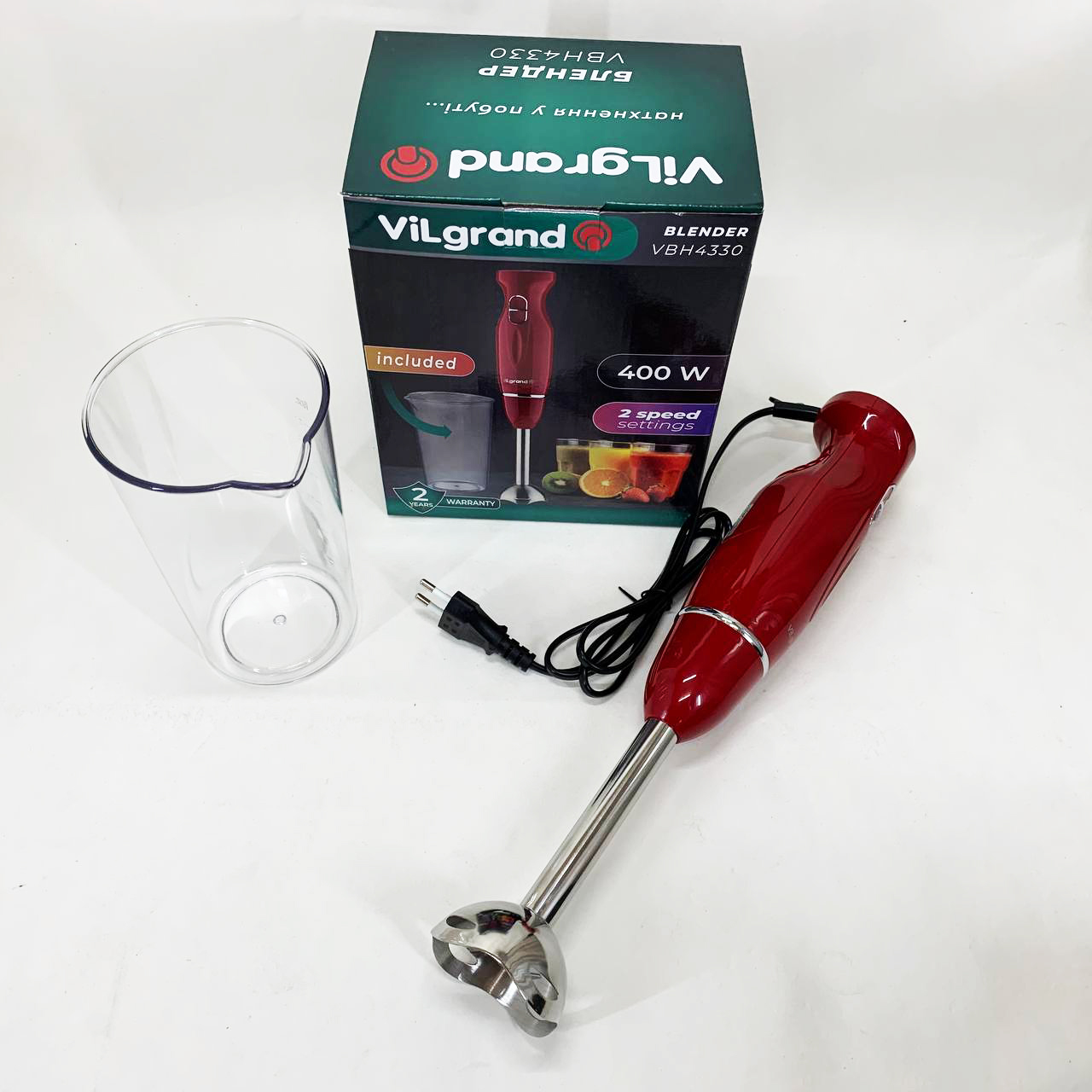 Блендер ViLgrand VBH4330. Цвет: красный