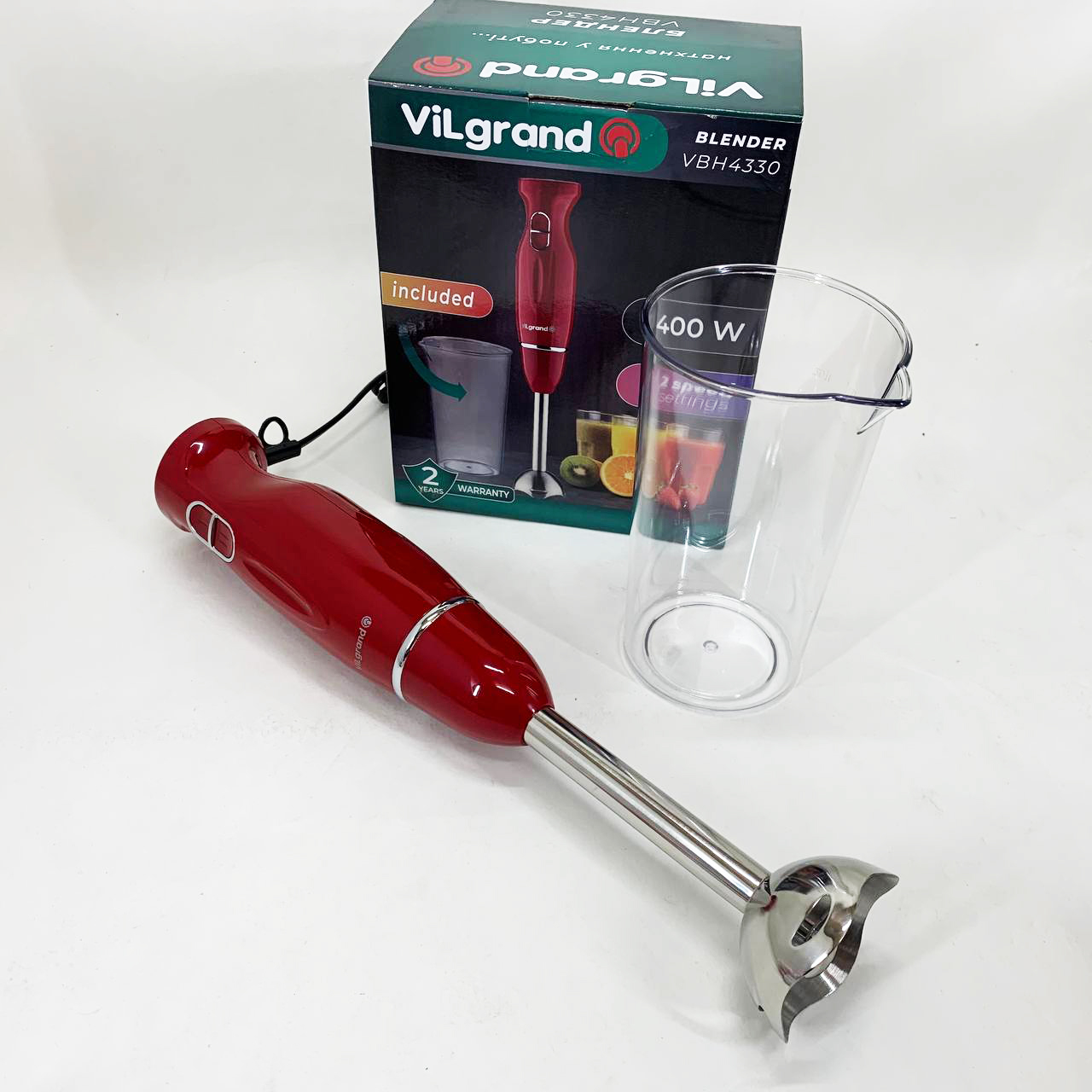 Блендер ViLgrand VBH4330. Цвет: красный