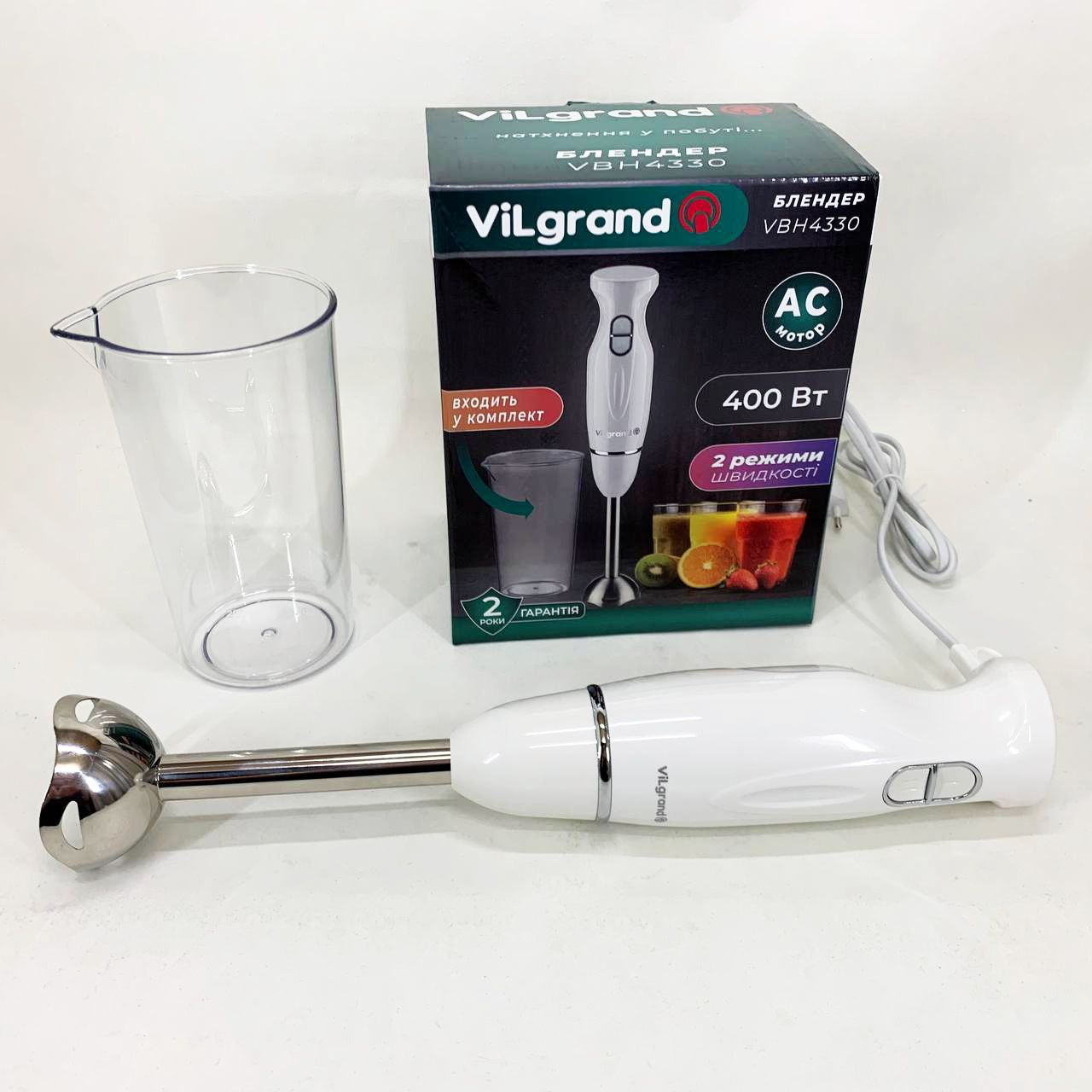 Блендер ViLgrand VBH4330. Цвет: белый
