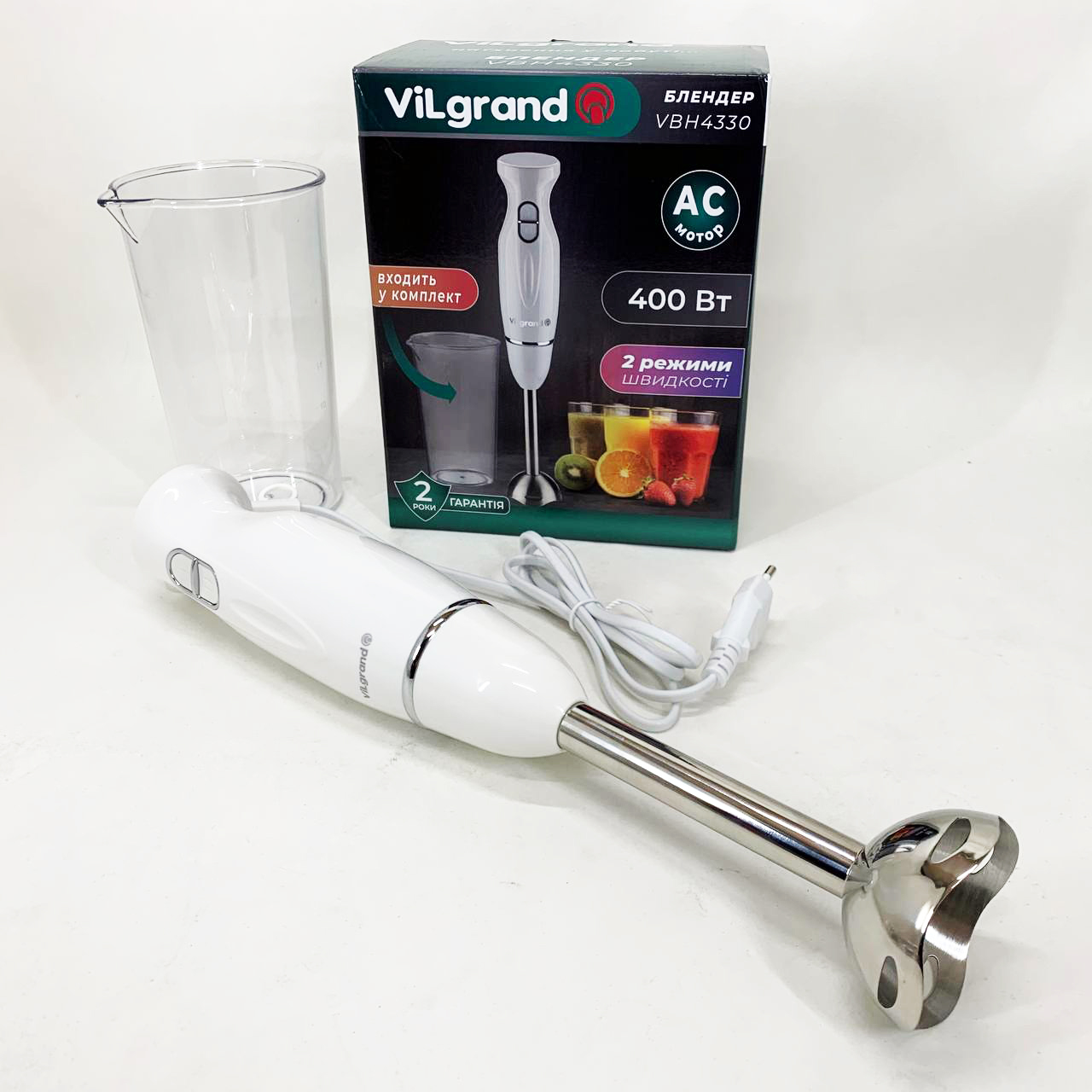 Блендер ViLgrand VBH4330. Цвет: белый