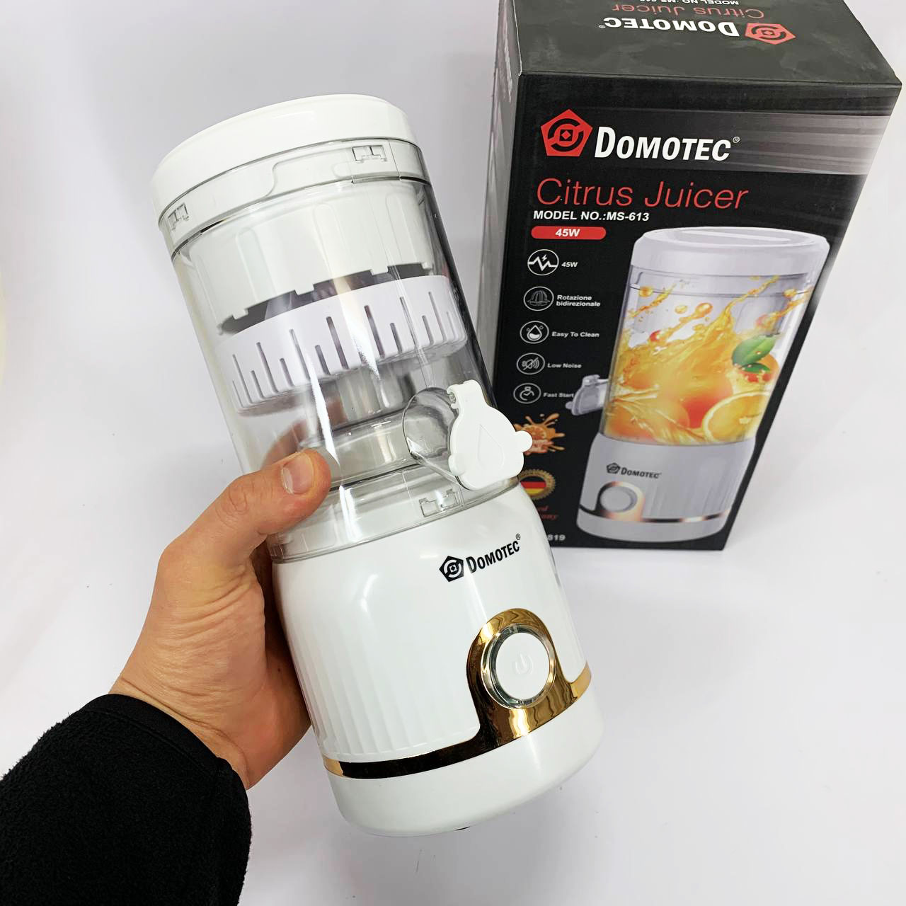 Соковыжималка для цитрусовых Domotec MS-613 250мл. Цвет: белый