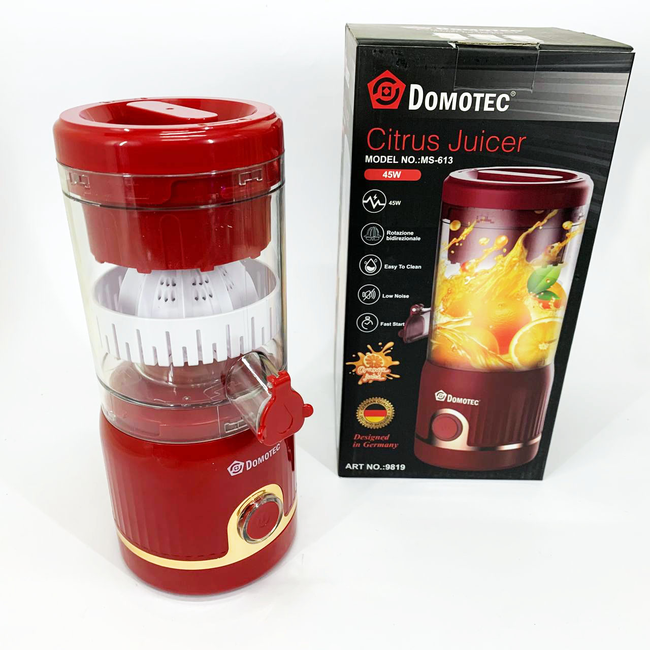 Соковыжималка для цитрусовых Domotec MS-613 250мл. Цвет: красный