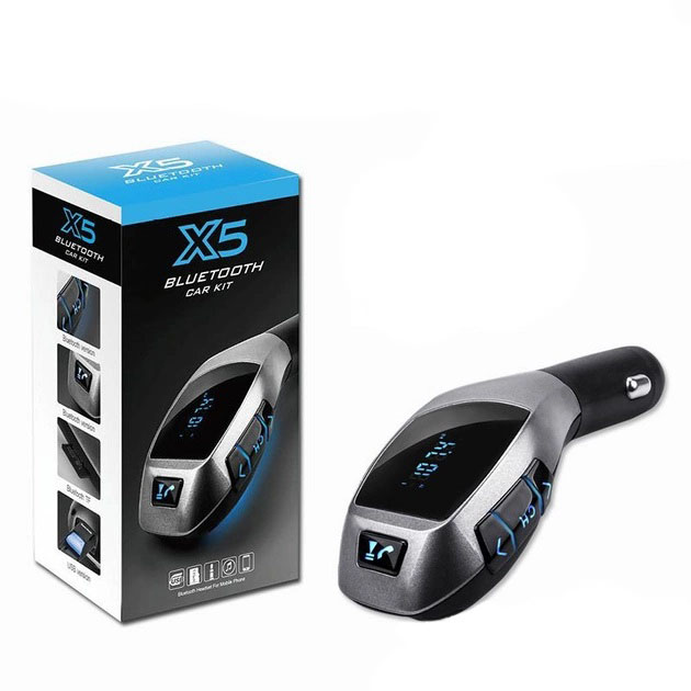 Автомобильный bluetooth fm модулятор X5 ВТ для автомагнитолы, mp3 / фм трансмиттер с дисплеем