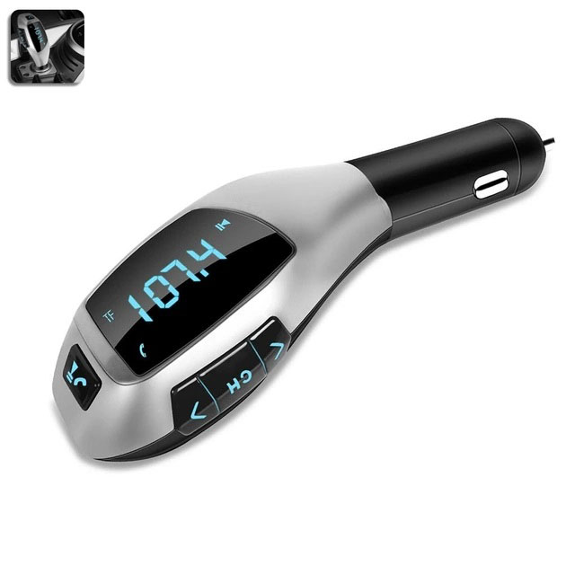 Автомобильный bluetooth fm модулятор X5 ВТ для автомагнитолы, mp3 / фм трансмиттер с дисплеем