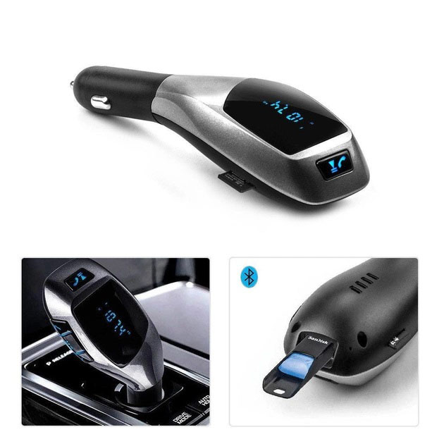 Автомобильный bluetooth fm модулятор X5 ВТ для автомагнитолы, mp3 / фм трансмиттер с дисплеем