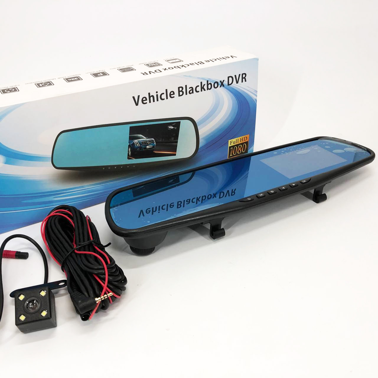 Автомобильный видеорегистратор-зеркало L-9004 LCD 3.5'' 2 камеры 1080P Full HD
