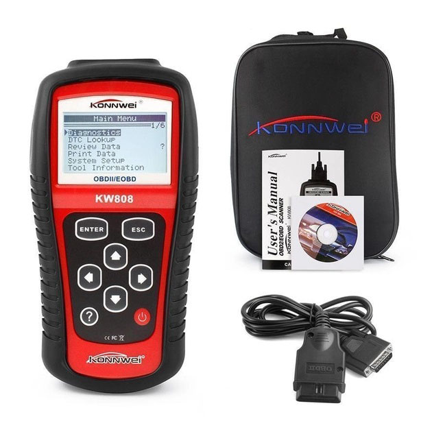 Тестер для диагностики автомобилей Konnwei KW808 OBD II/EOBD Мультимарочный диагностический сканер
