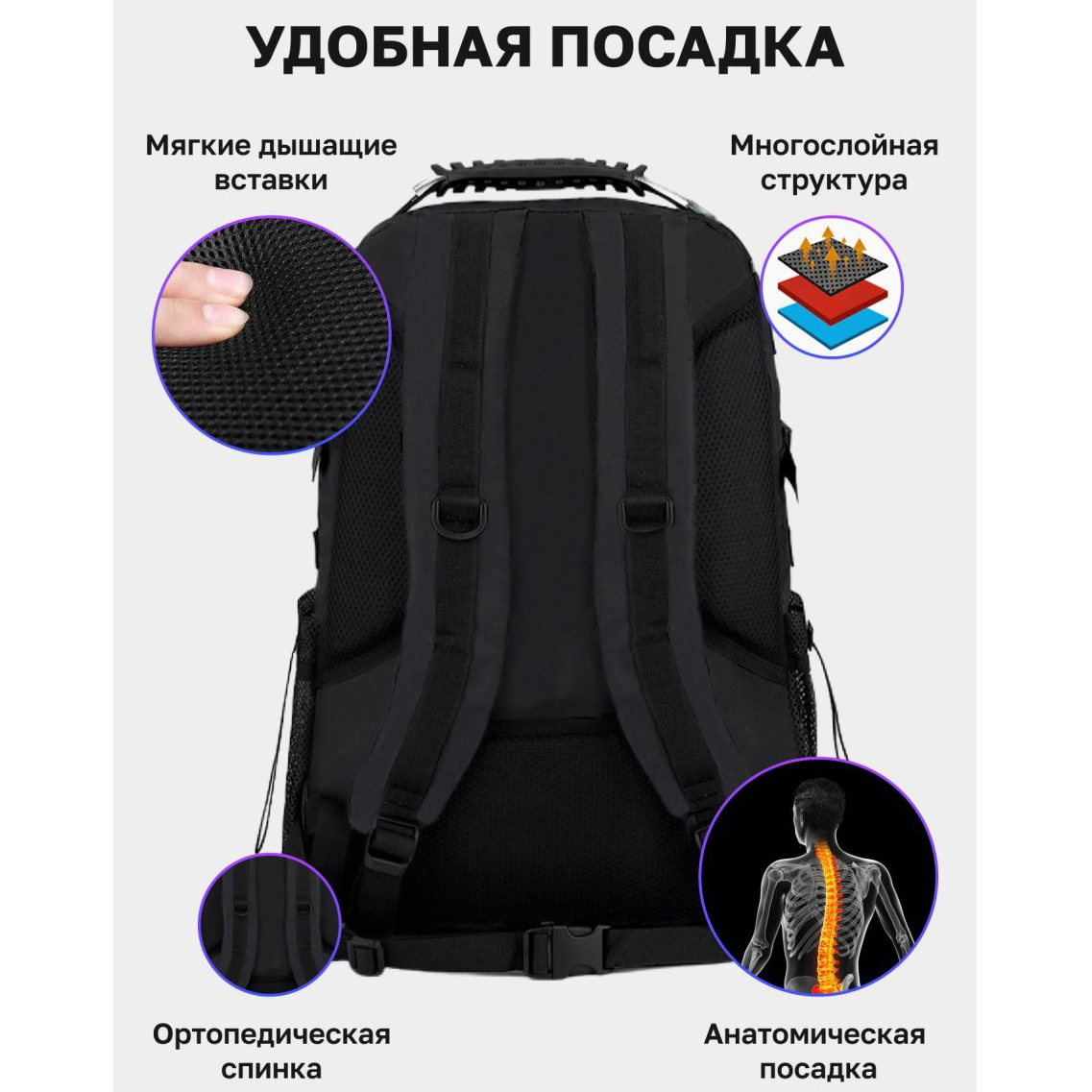 Рюкзак военный тактический для похода, Военный тактический рюкзак туристический, Штурмовой военный