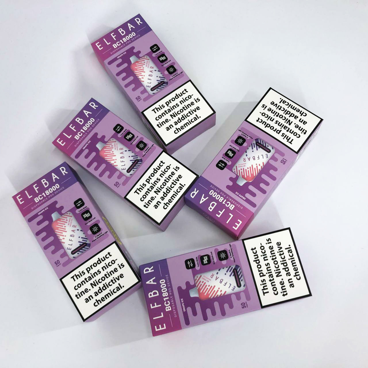 Elf Bar BC18000 Original 5% перезаряжаемый под. Виноград (Grape Ice)