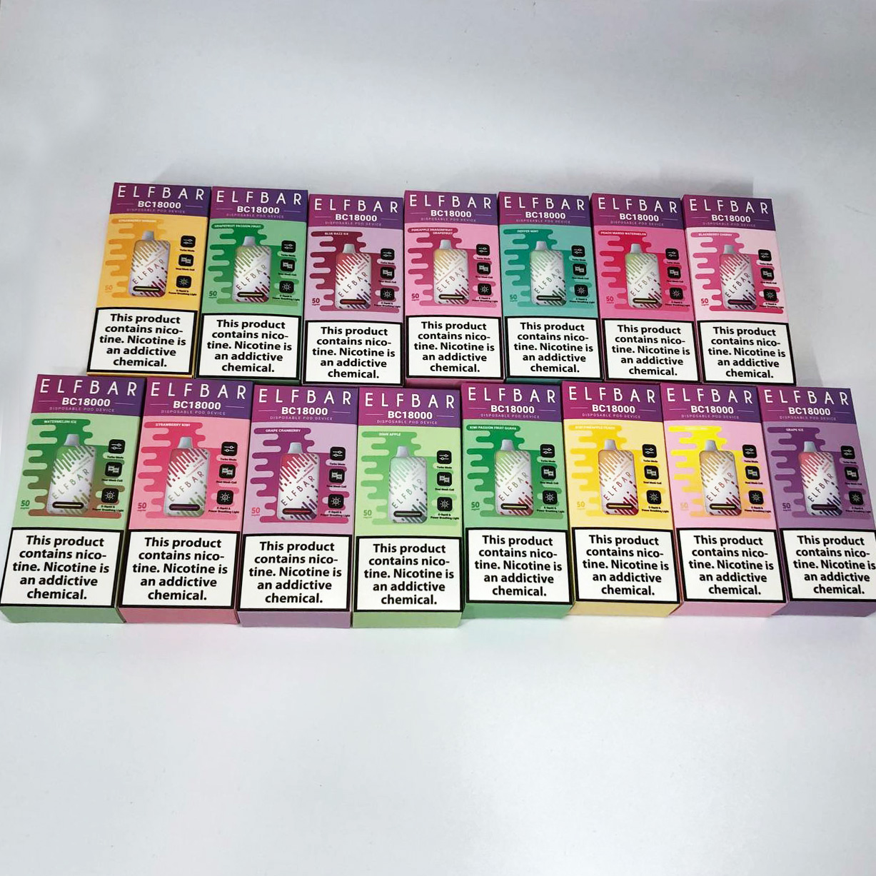Elf Bar BC18000 Original 5% перезаряжаемый под. Виноград (Grape Ice)