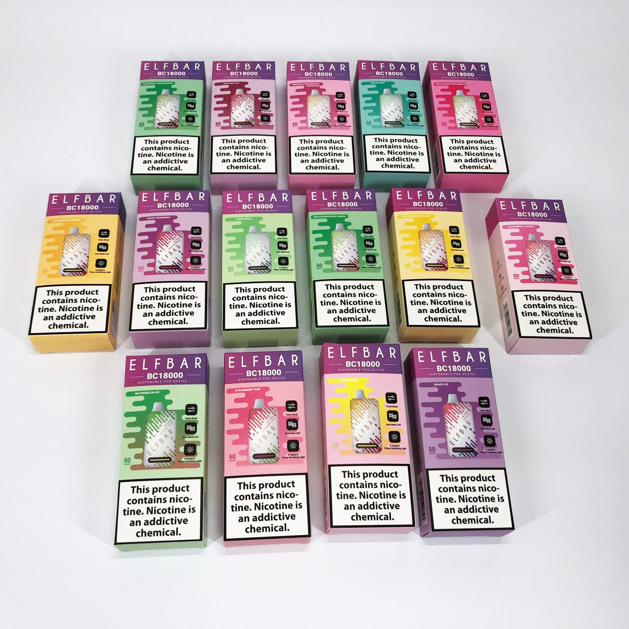 Elf Bar BC18000 Original 5% перезаряжаемый под. Виноград (Grape Ice)