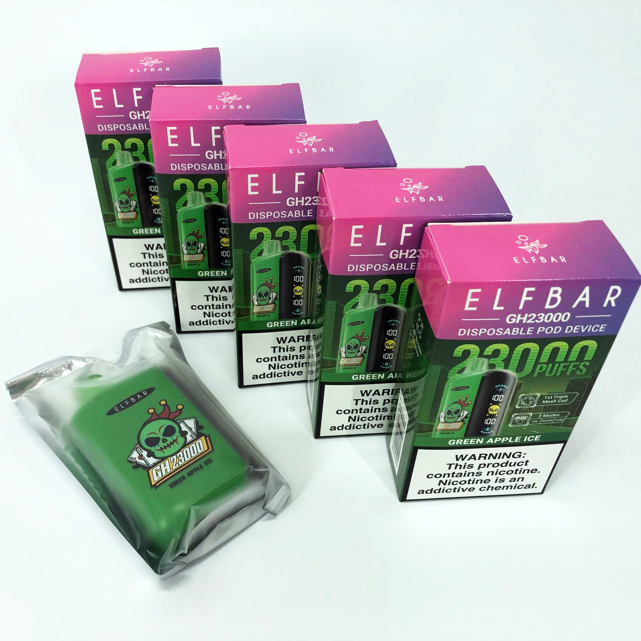ELF BAR GH 23000 5%. Зеленое яблоко (Green Apple lce)