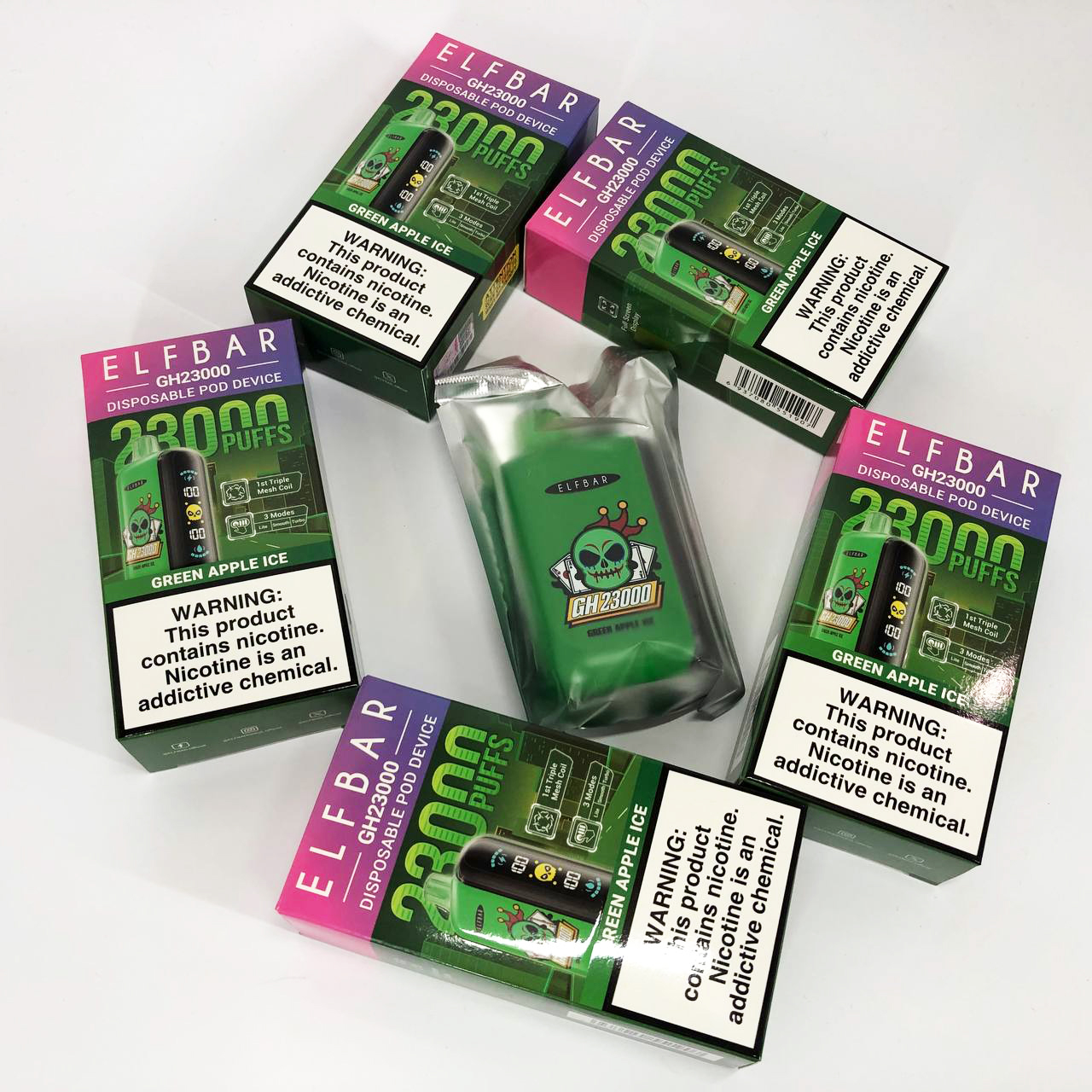 ELF BAR GH 23000 5%. Зеленое яблоко (Green Apple lce)