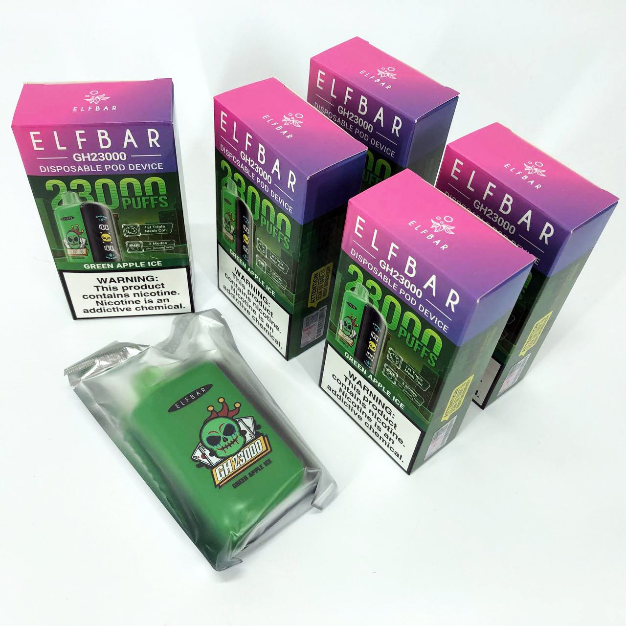 ELF BAR GH 23000 5%. Зеленое яблоко (Green Apple lce)