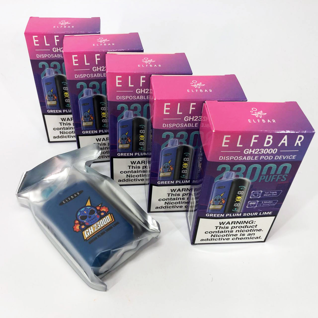 ELF BAR GH 23000 5%. Зеленая Слива Кислый Лайм (Green Plum Sour Lime)