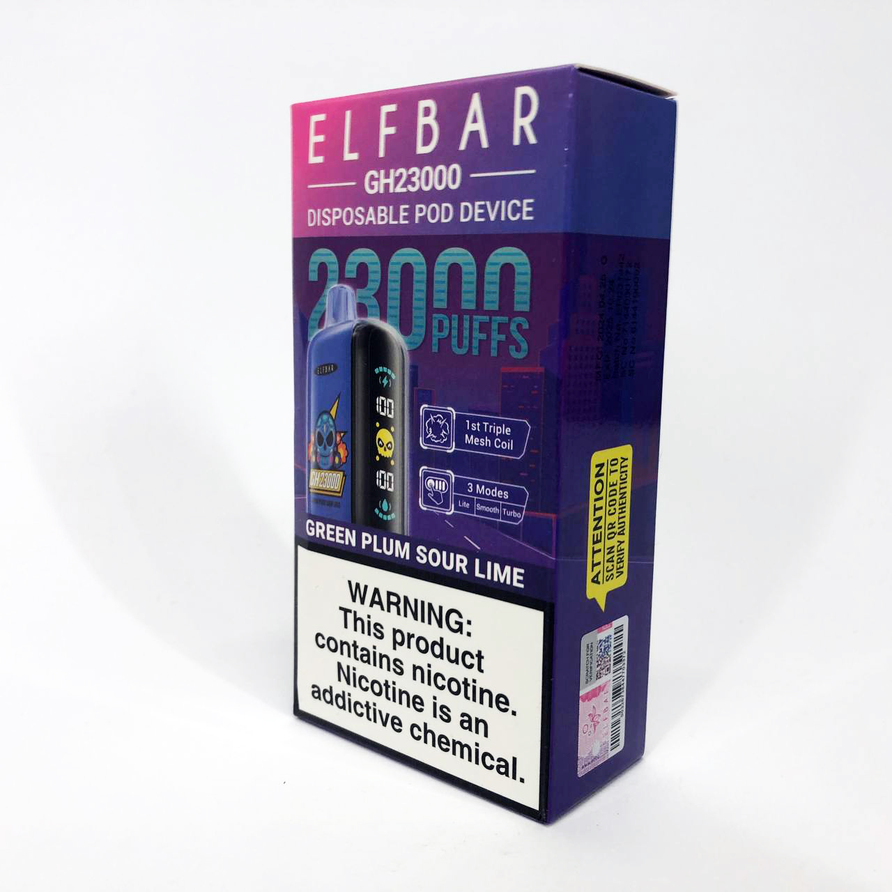ELF BAR GH 23000 5%. Зеленая Слива Кислый Лайм (Green Plum Sour Lime)