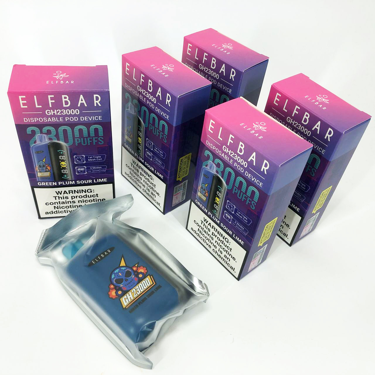 ELF BAR GH 23000 5%. Зеленая Слива Кислый Лайм (Green Plum Sour Lime)